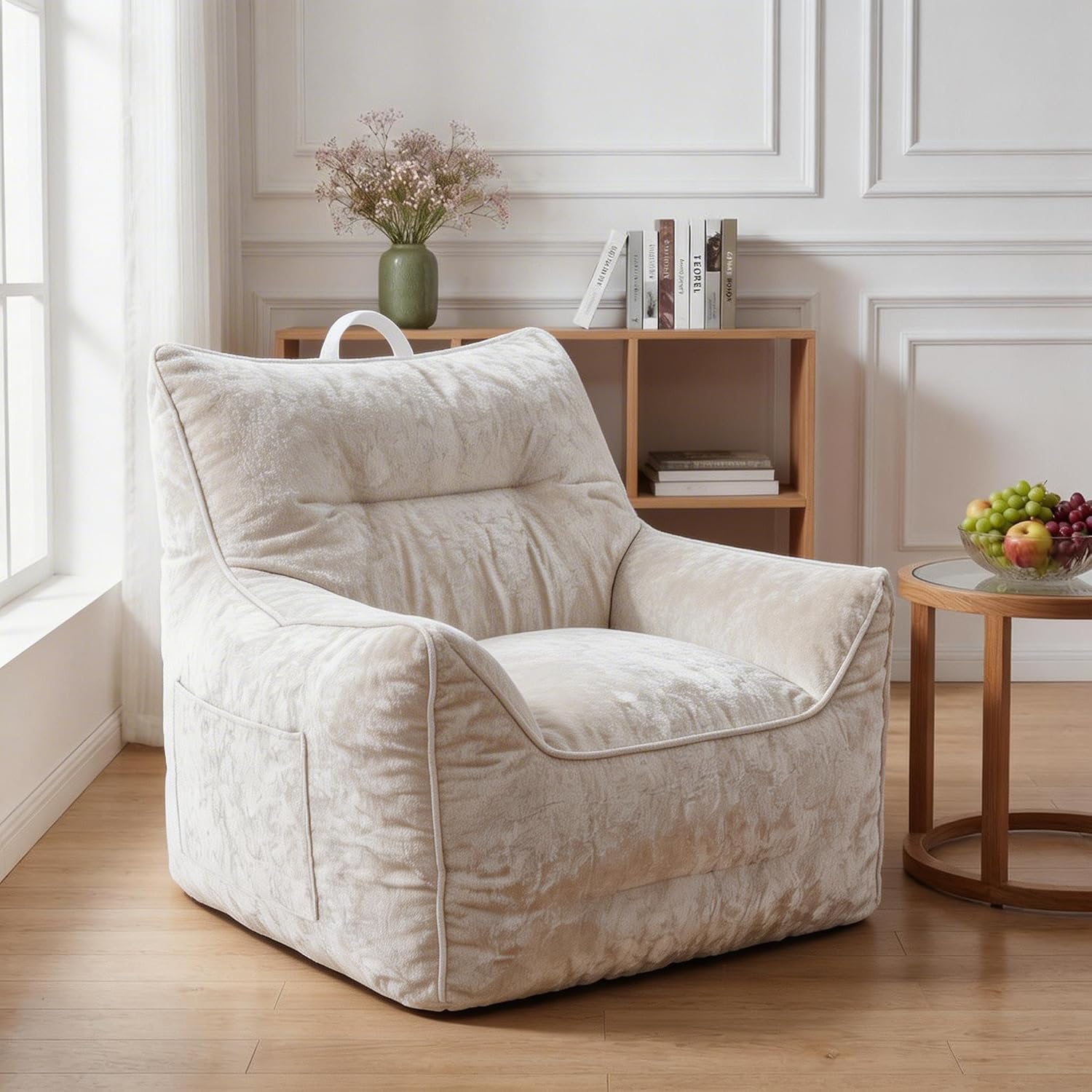 GAOMON Bean Bag Chair for Adults - 36.6inch Chenille Foam-Filled Lazy ...