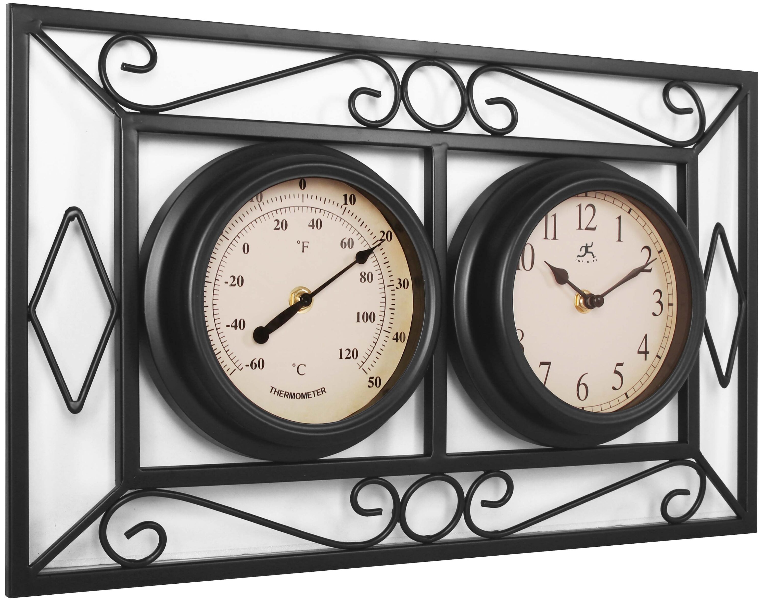 Infinity Instruments 20108BK-TC Thermometer-Clock - View #2