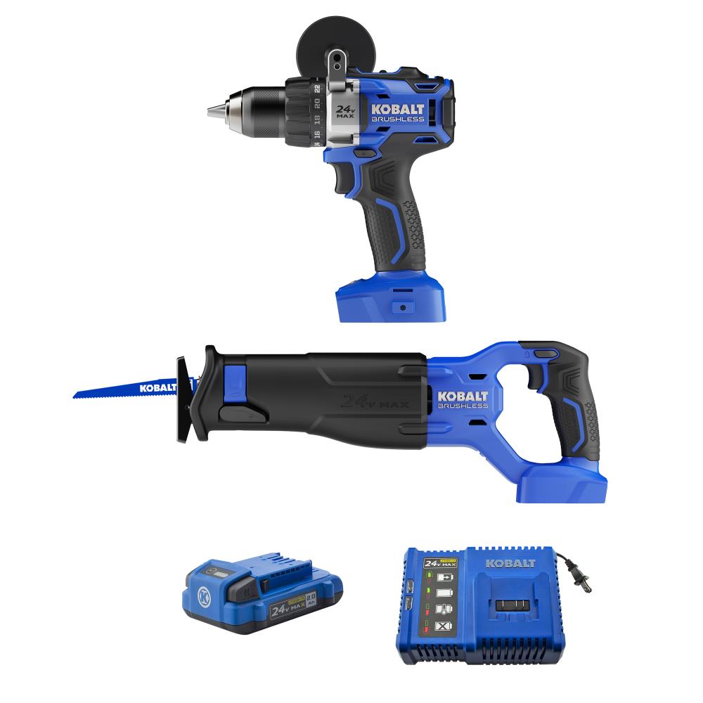 Kobalt KSK 0204A-03 2-Tool Brushless Power Tool Combo Kit with Soft Case (1-Battery Included and Charger Included)