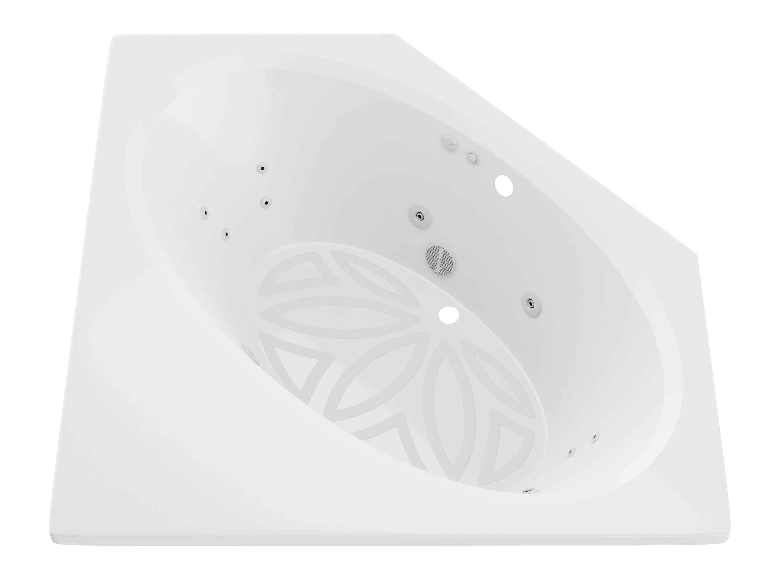 Endurance LS6060VWL Macaw 58-Inches x 58-Inches White Acrylic Corner Drop-in Whirlpool tub ( Center Drain )