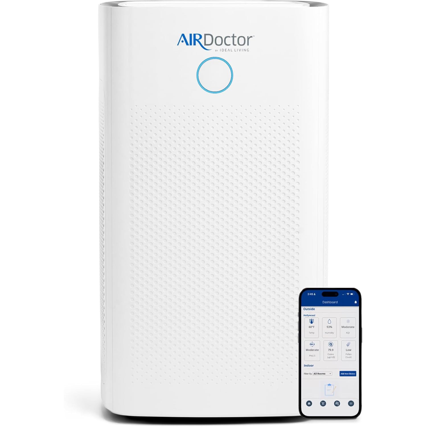 AirDoctor 5500 Smart Compatible White True HEPA Air Purifier (Covers: 2086-sq ft )