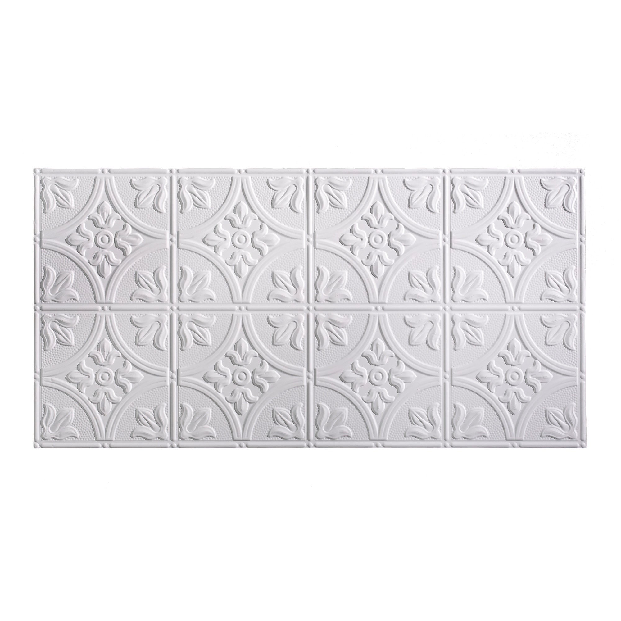 Fasade Traditional 2 48-in x 24-in 5-Pack Matte White Patterned Surface ...