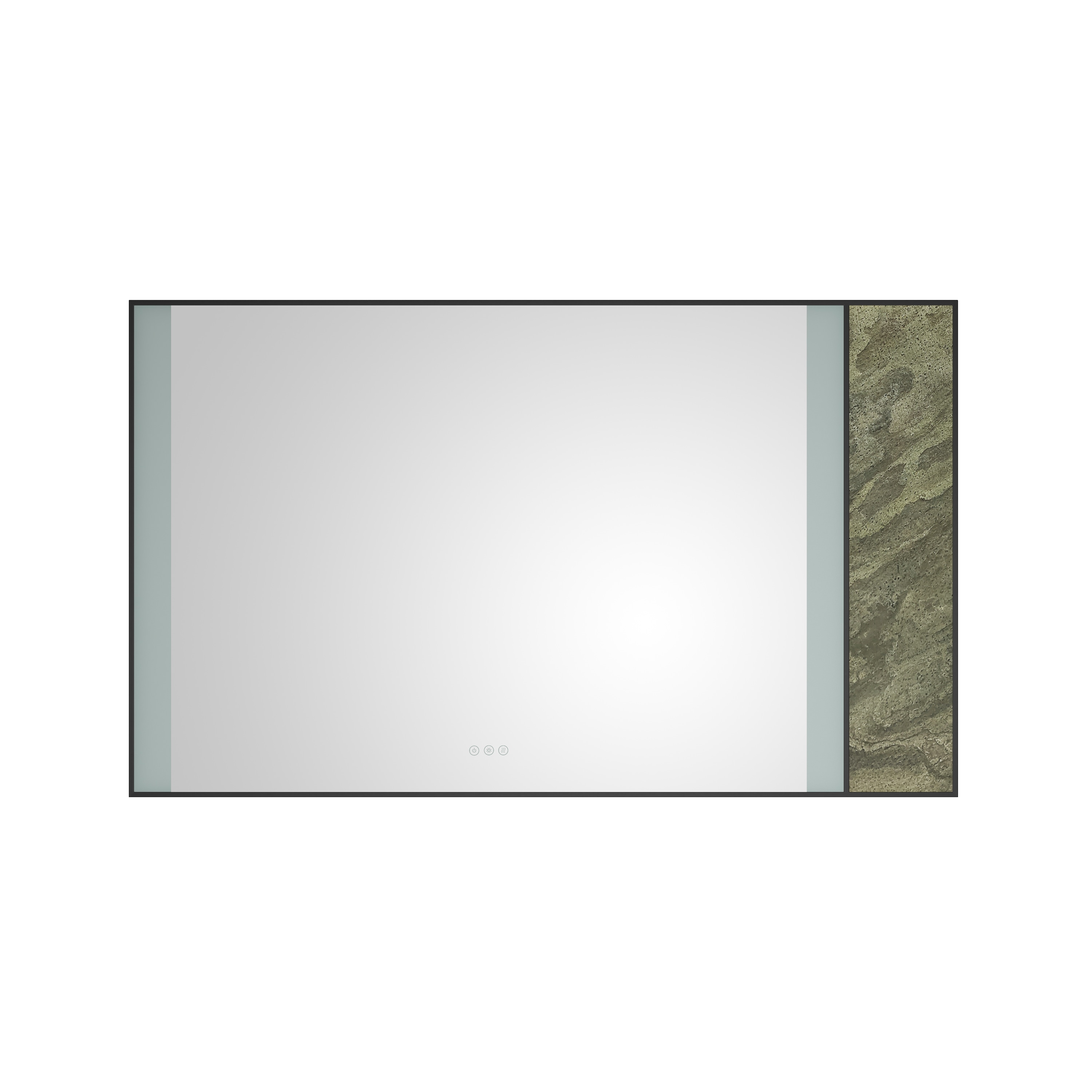 Vacolite KP36036-MB-HS 36-Inches x 60-Inches Polished Rectangle Dimmable Lighted Fog Free Tilting Bathroom Vanity Mirror ( Natural stone decoration )
