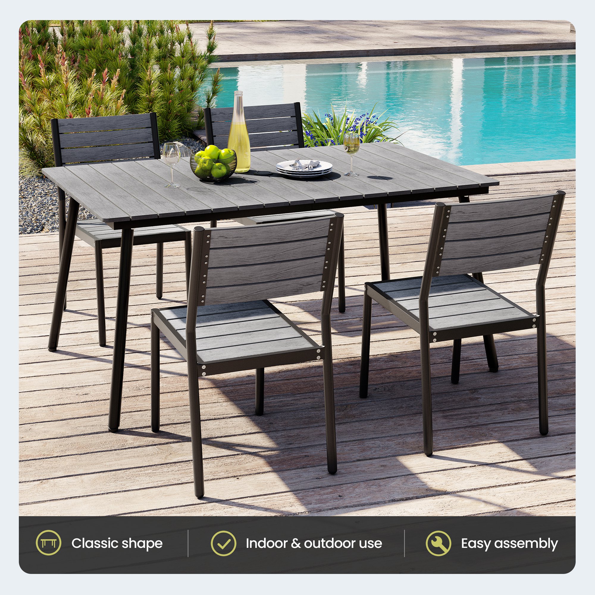 Crestlive Products CL-TB012GRY150 Patio-Tables - View #4