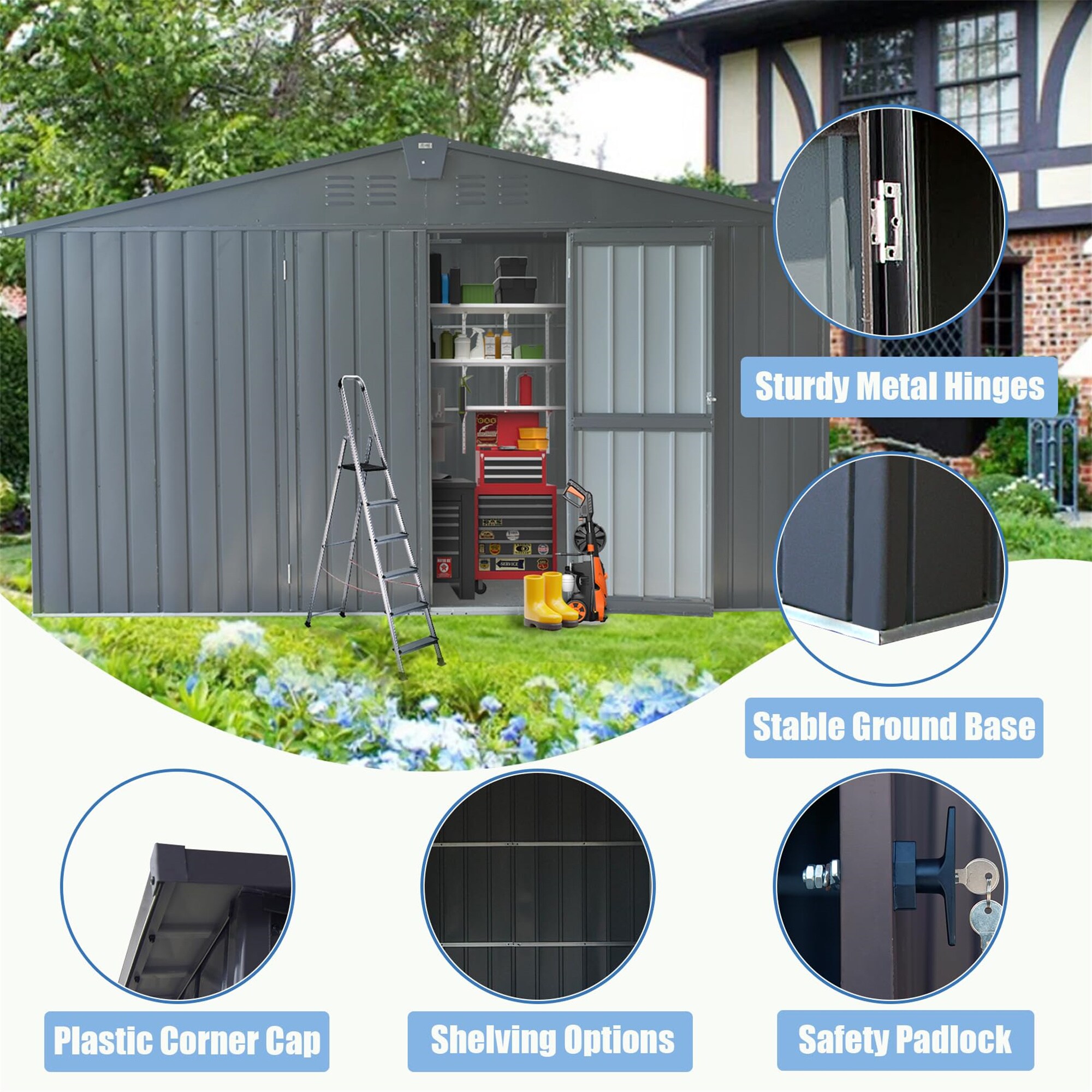 Siavonce XHW1859S00042 Metal-Storage-Buildings-Sheds - View #5