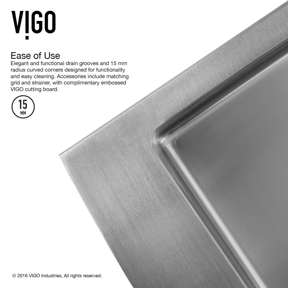 VIGO 22 25 In X 30 In Stainless Steel Single Bowl Stainless Steel   12414451 