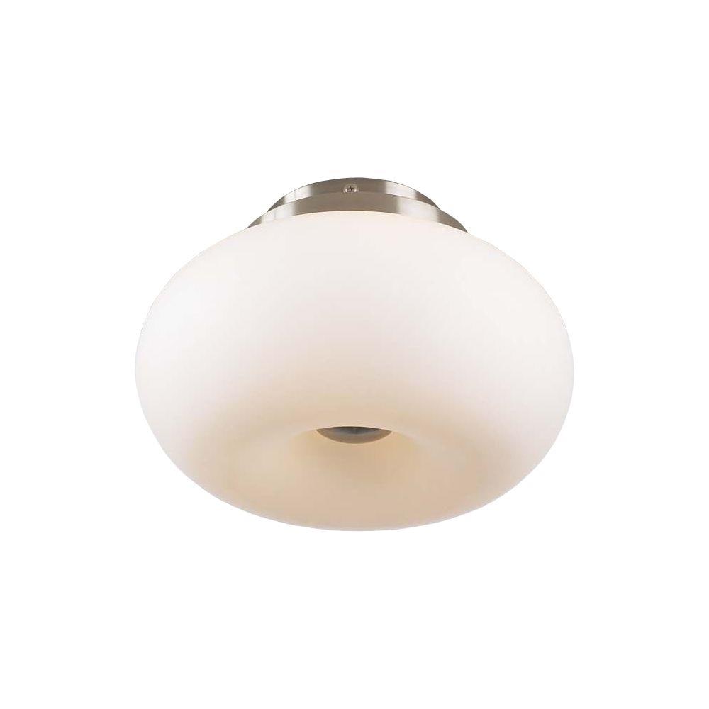 PLC Lighting 21141 SN 1-Light 11-in Satin Nickel Flush Mount Light