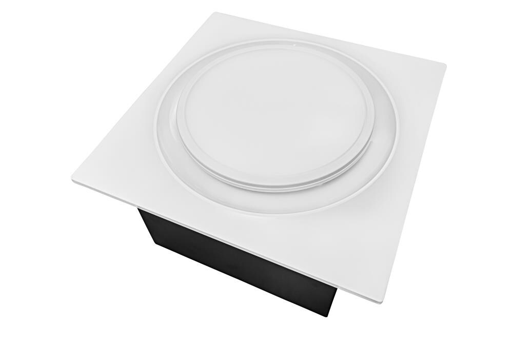 Aero Pure Low Profile Quiet Bathroom Exhaust Fans 0.3-Sones 80-CFM White Decorative Lighted Bathroom fan (ENERGY STAR Certified)