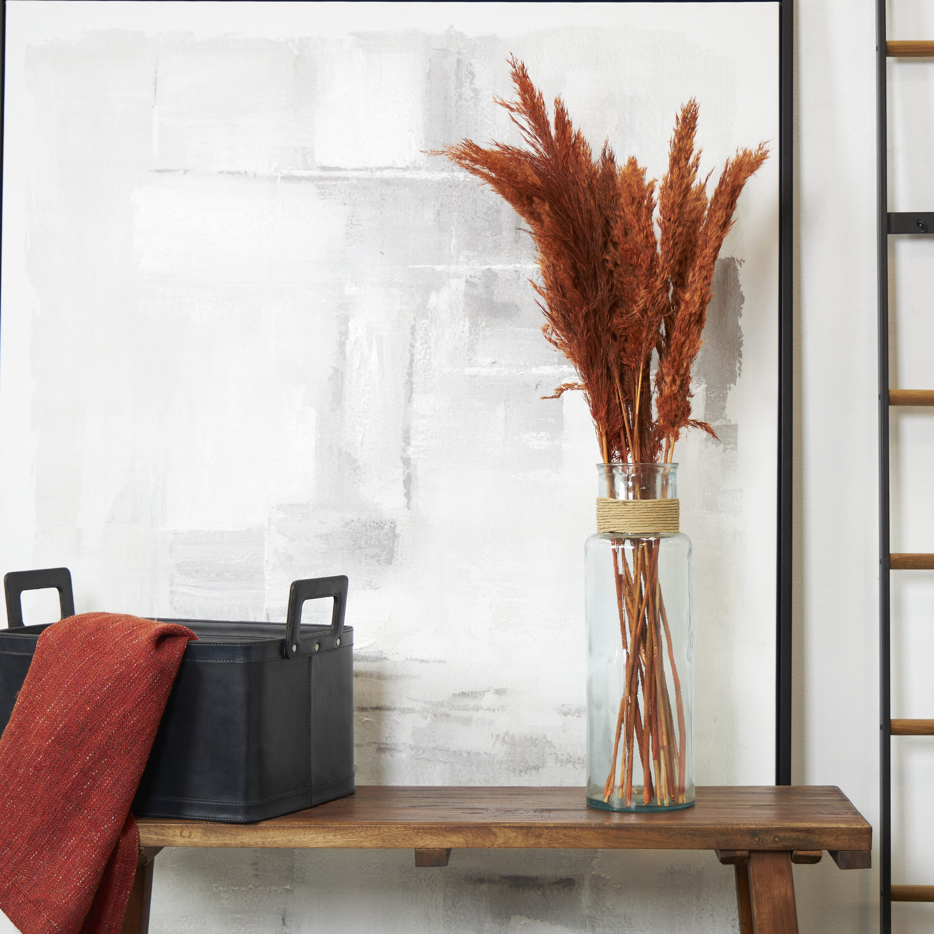 Grayson Lane 12584 35-Inches Orange with Long Stems Indoor Desktop Pampas Grass Artificial branch/stem