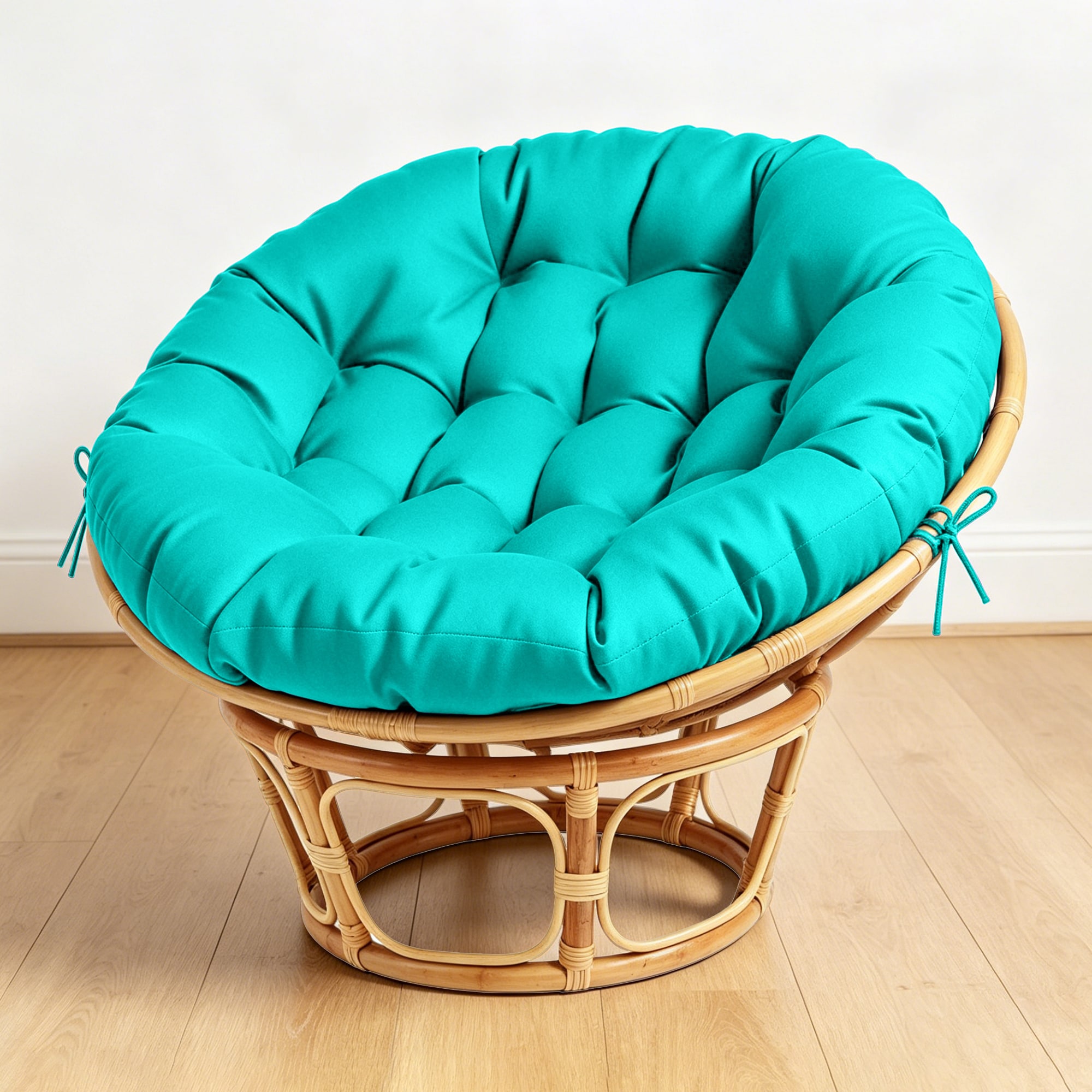 Artplan  Round Papasan Chair Cushion Tufted Swing Seat Pad with Ties