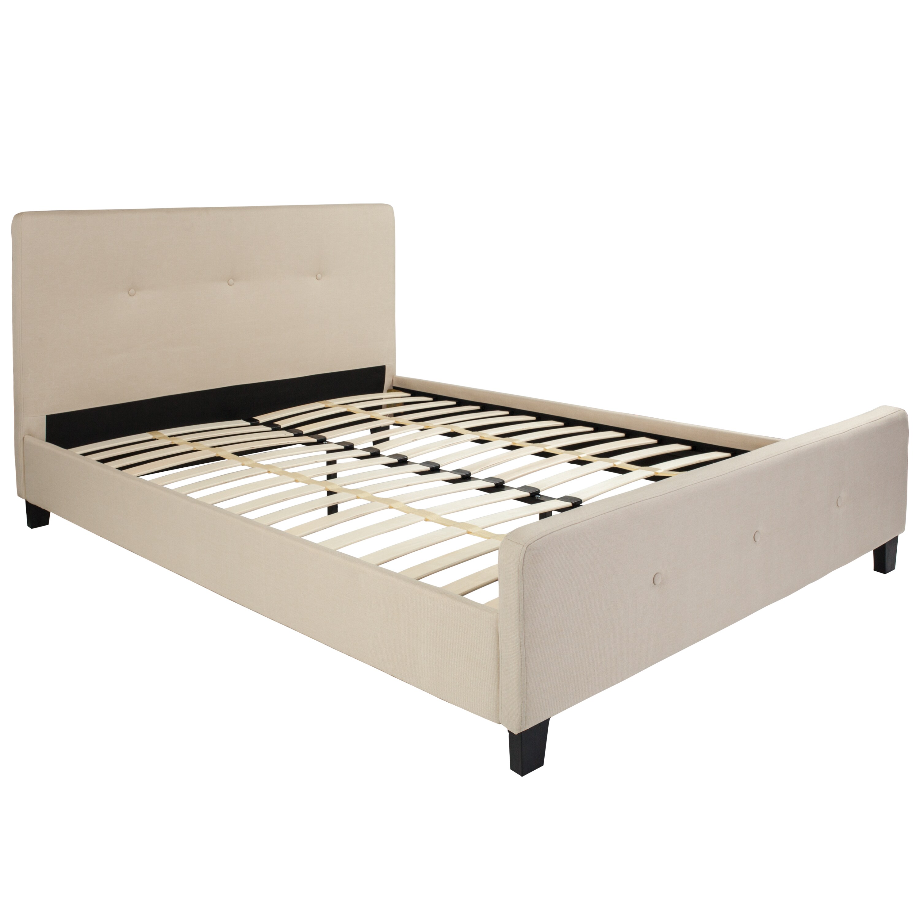 Flash Furniture Tribeca Beige Queen Upholstered Platform Bed In The ...