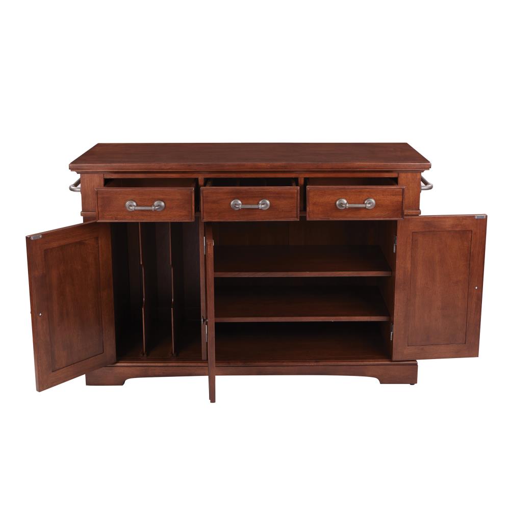 OSP Home Furnishings Brown Wood Base with MDF Wood Top Kitchen Island ...