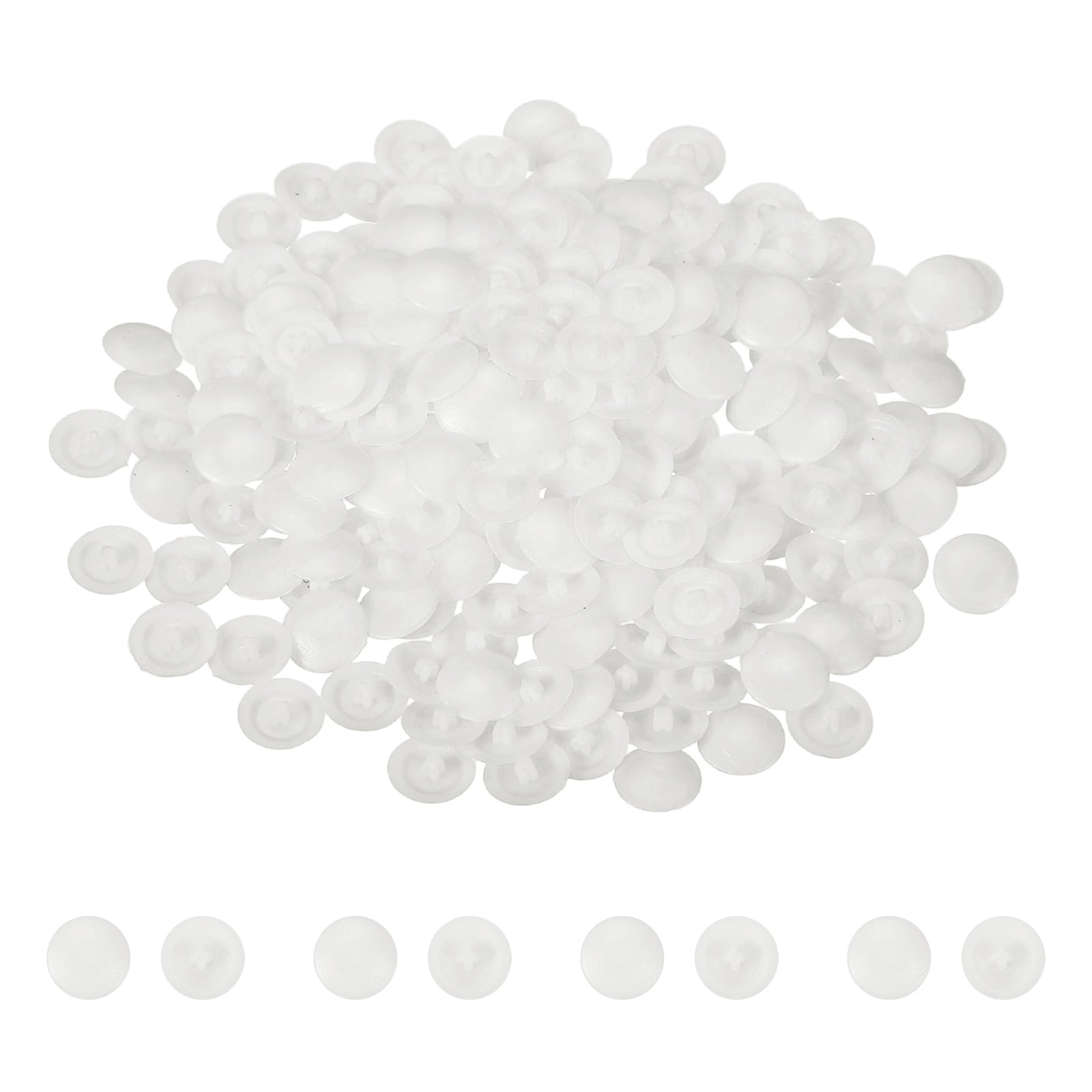 Unique Bargains 200pcs Screw Head Covers 12mm Plastic Screw Caps Plastic Self-Tapping Caps Hole Covers for Phillips Screws Head for Furniture Cabinet Shelf Decoration White
