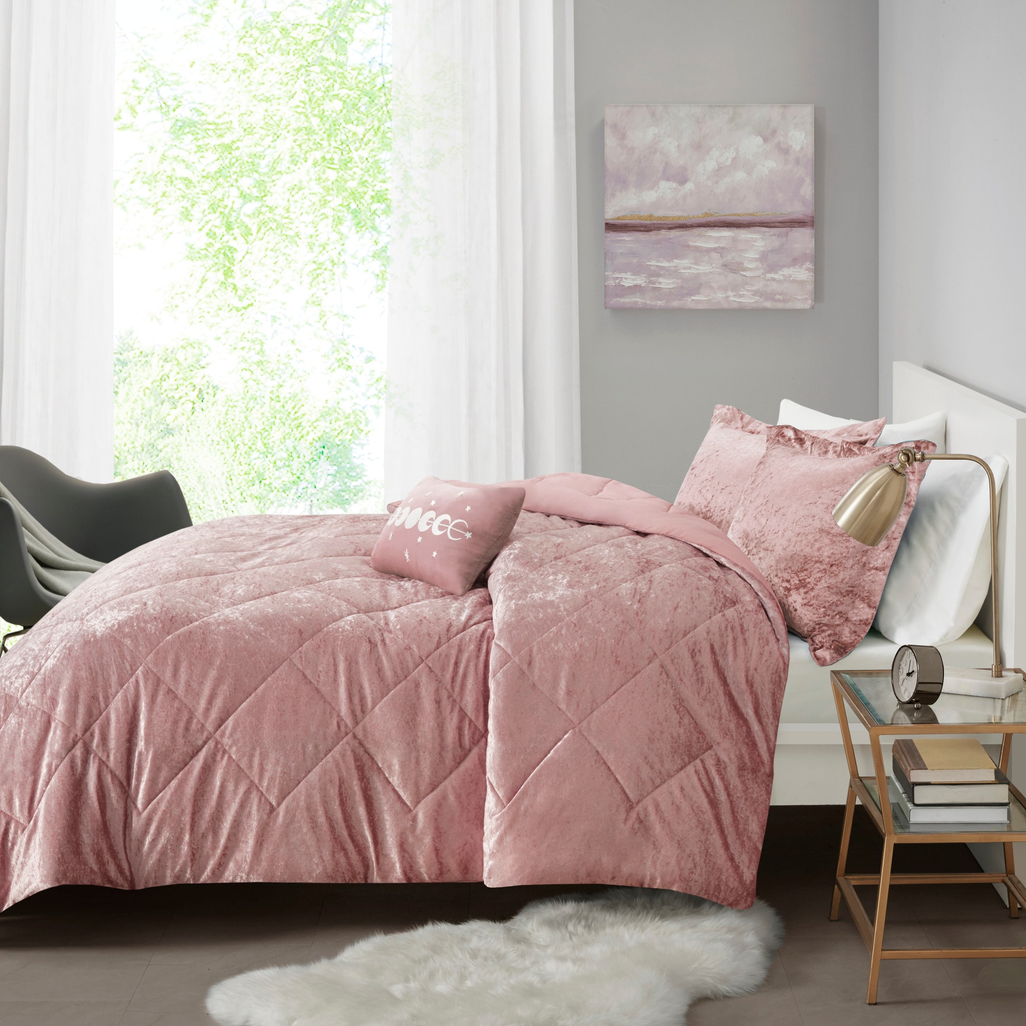 Intelligent Design 4-Piece Blush Full/Queen Comforter Set ID10-1659 at ...