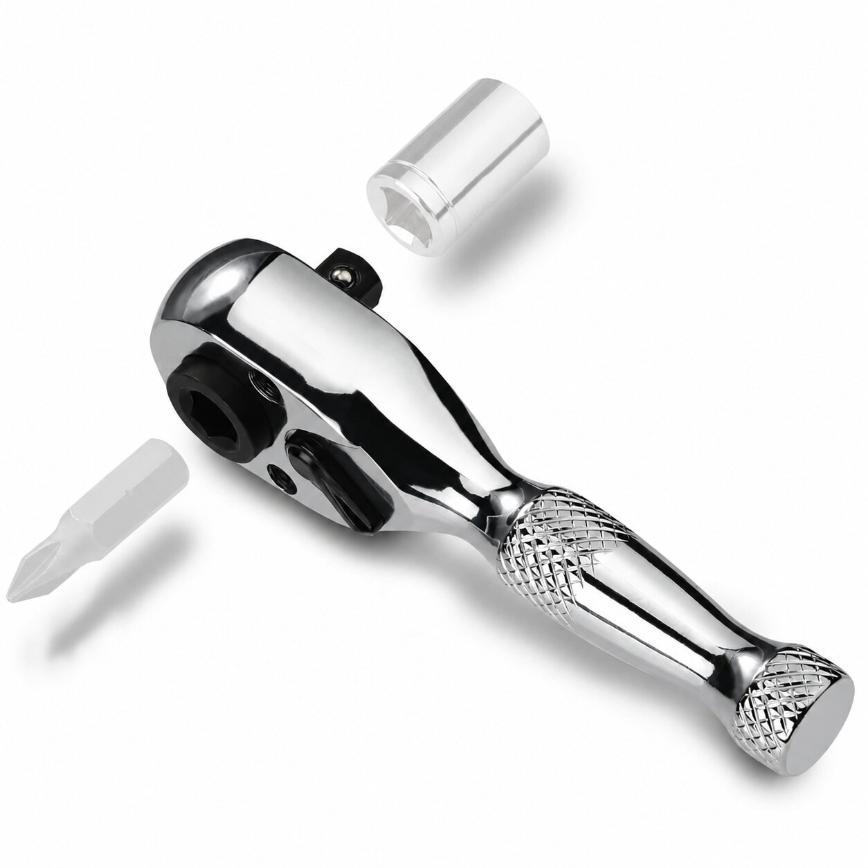 Linder Group Inc 1 4 Inch Drive Mini Ratchet Wrench 72 Tooth Chrome Alloy Socket Bit Driver Ergonomic Handle for Tight Spaces and Precision Work