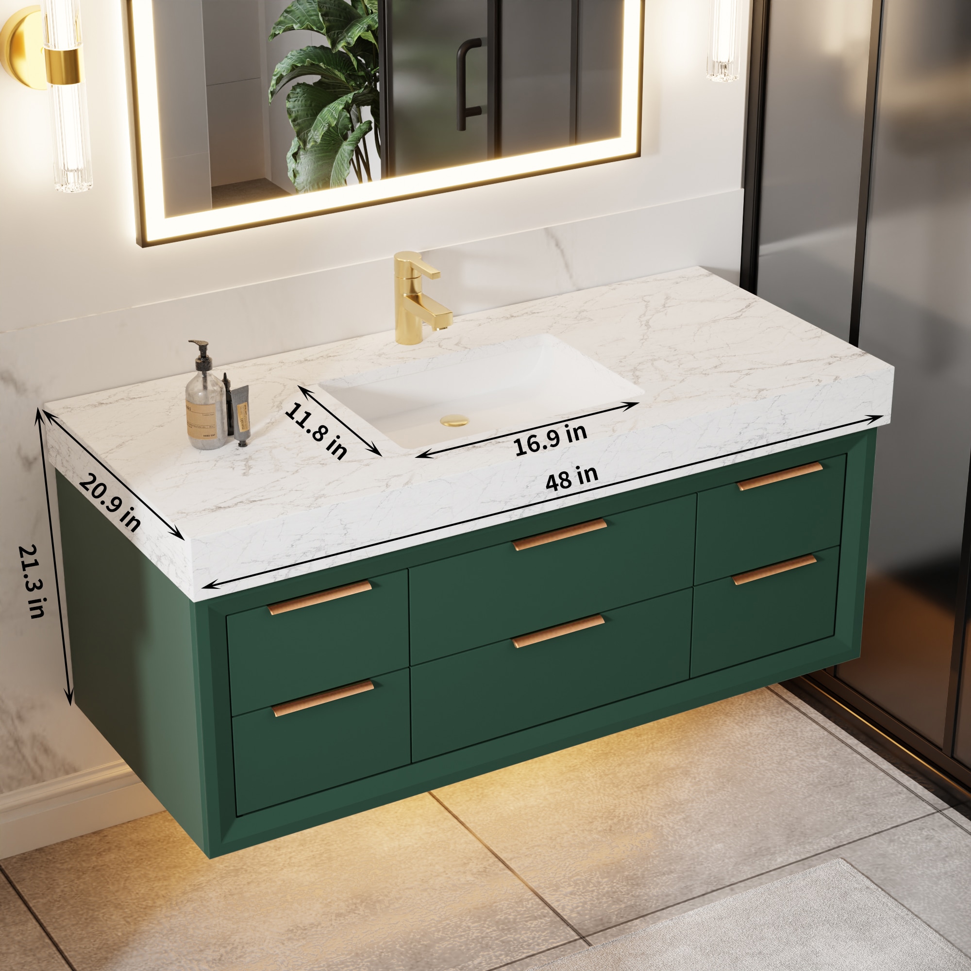 ExBrite XB4821V9GN Bath-Vanity-Combo - View #2