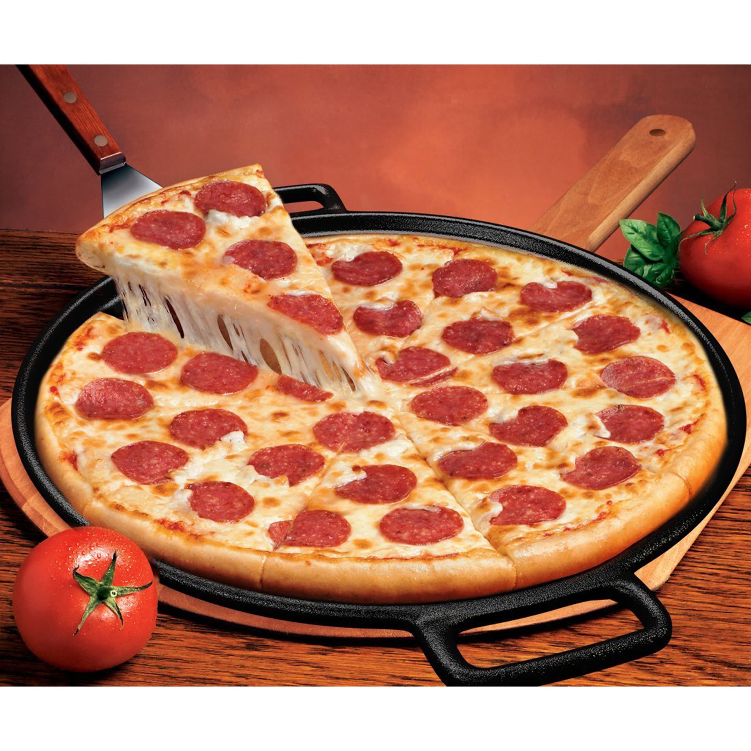  Lodge BOLD 14 Inch Seasoned Cast Iron Pizza Pan, Design-Forward  Cookware & Seasoned Cast Iron Skillet with 2 Loop Handles - 17 Inch  Ergonomic Frying Pan: Home & Kitchen