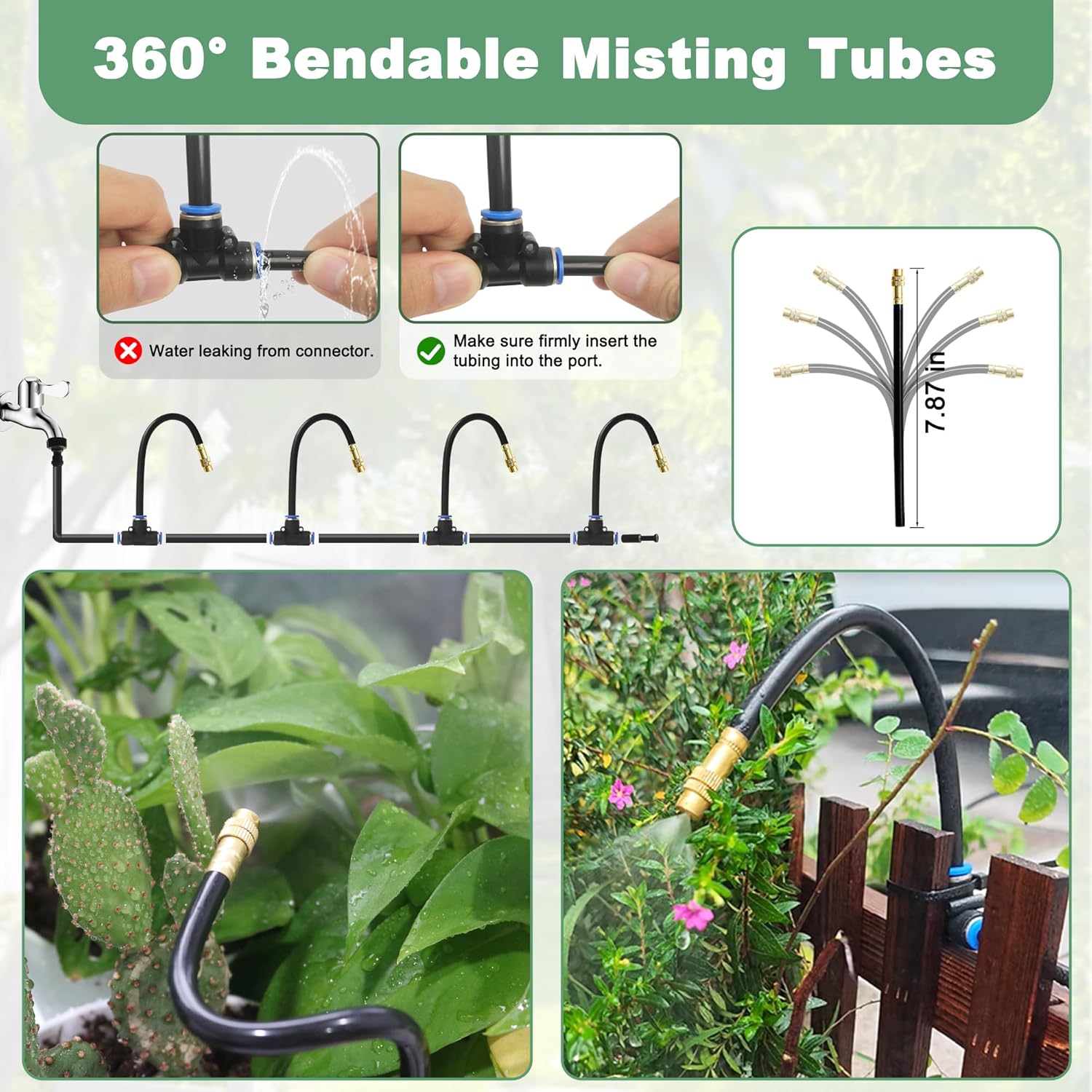 CJGQ 360 Degree Adjustable Drip Irrigation System Kit 32 8 FT Automatic ...
