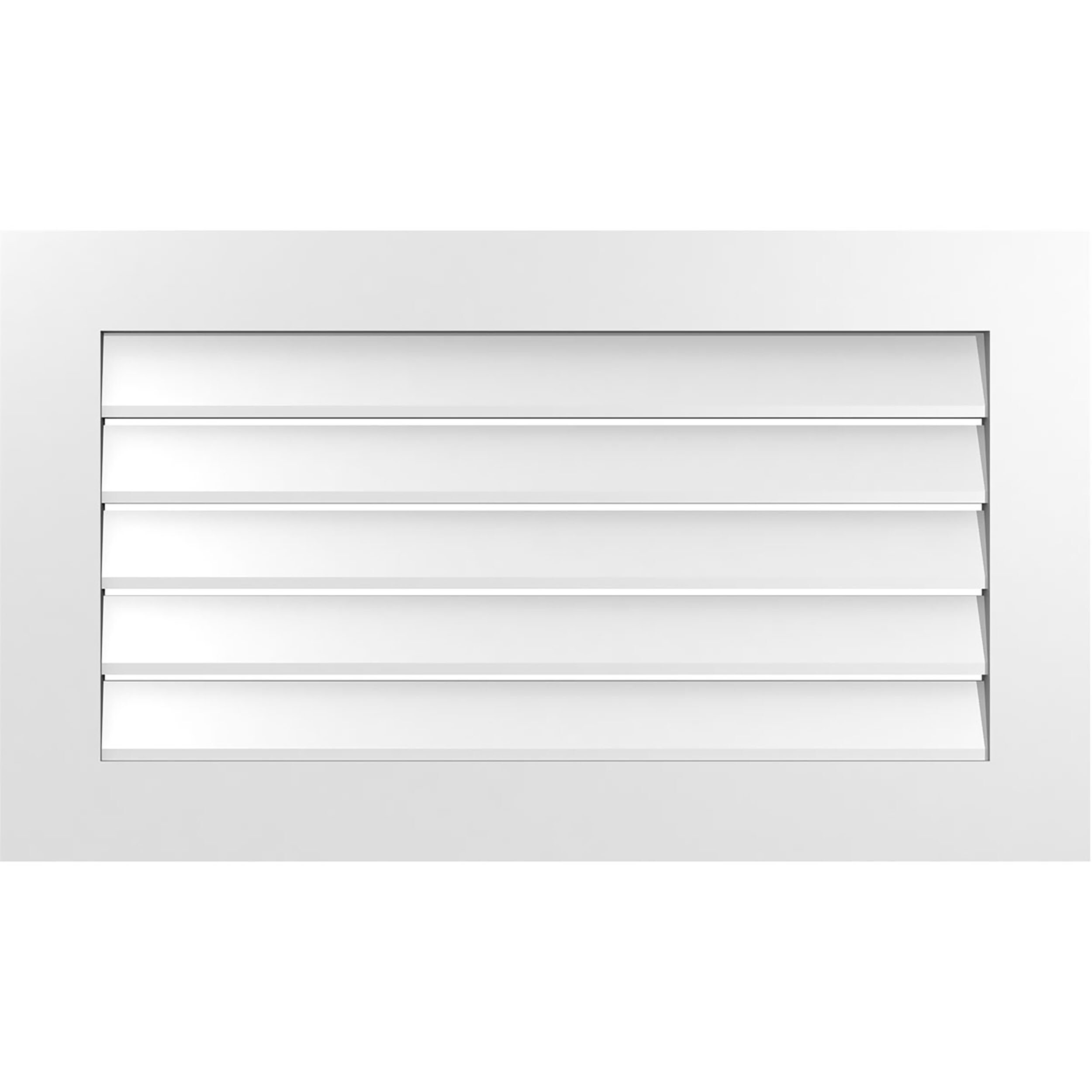 Ekena Millwork GVPVE38X2201SF 38-Inches x 22-Inches Off-white Rectangle PVC Gable Louver Vent