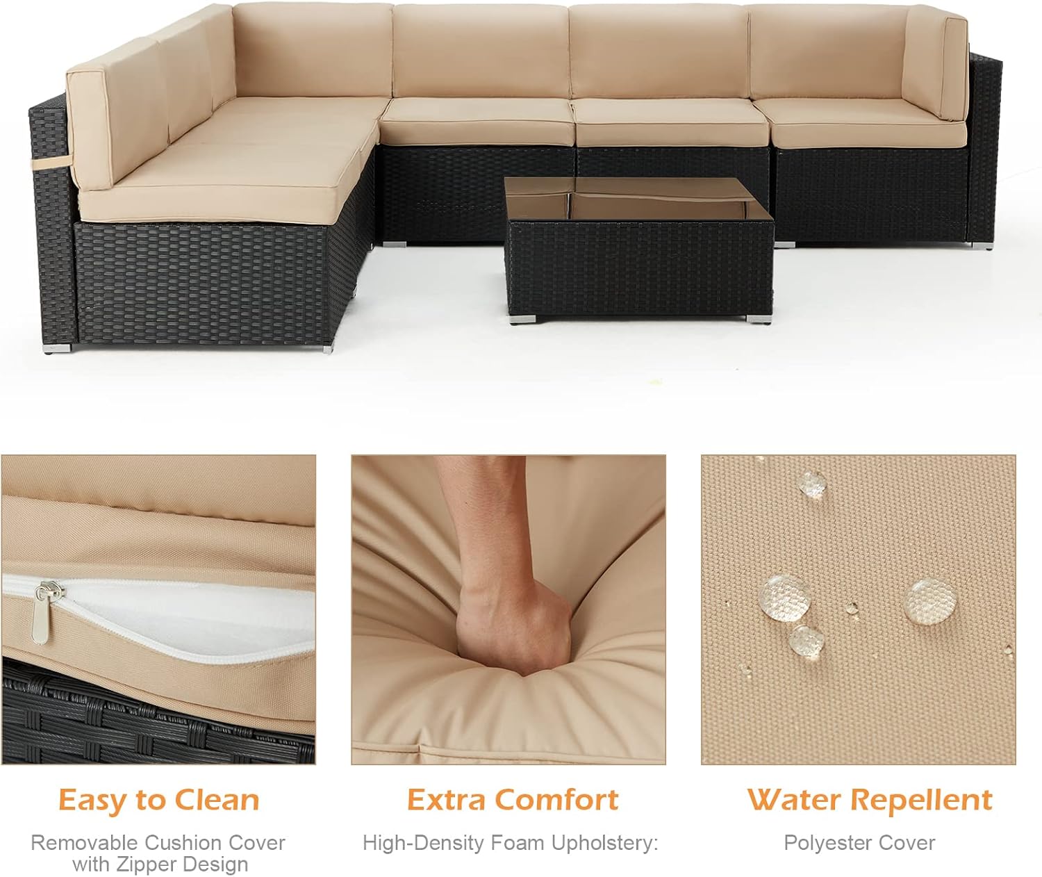 AECOJOY 16002BKBG-LS02 Patio-Sofas-Daybeds - View #3