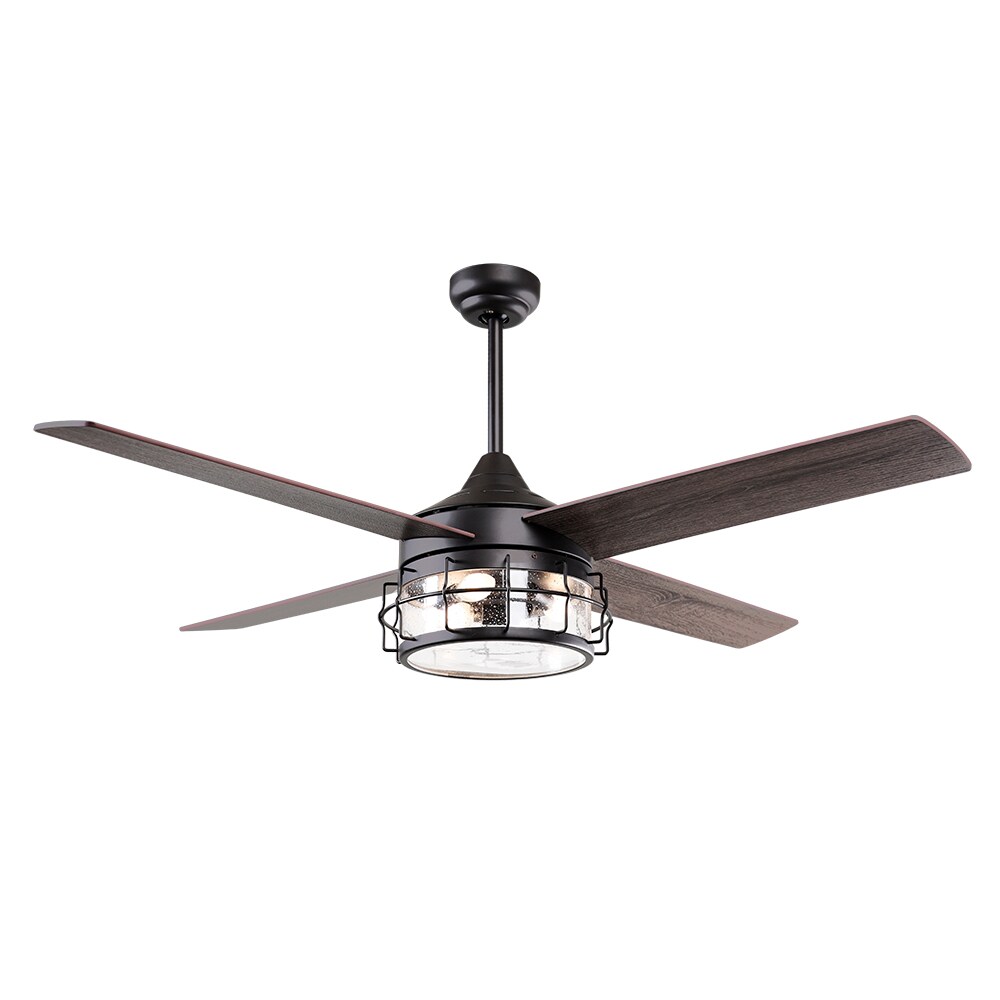 52 Inch Ceiling Fan with Light Kit Oil Rubbed Bronze or White Satin Nickel 