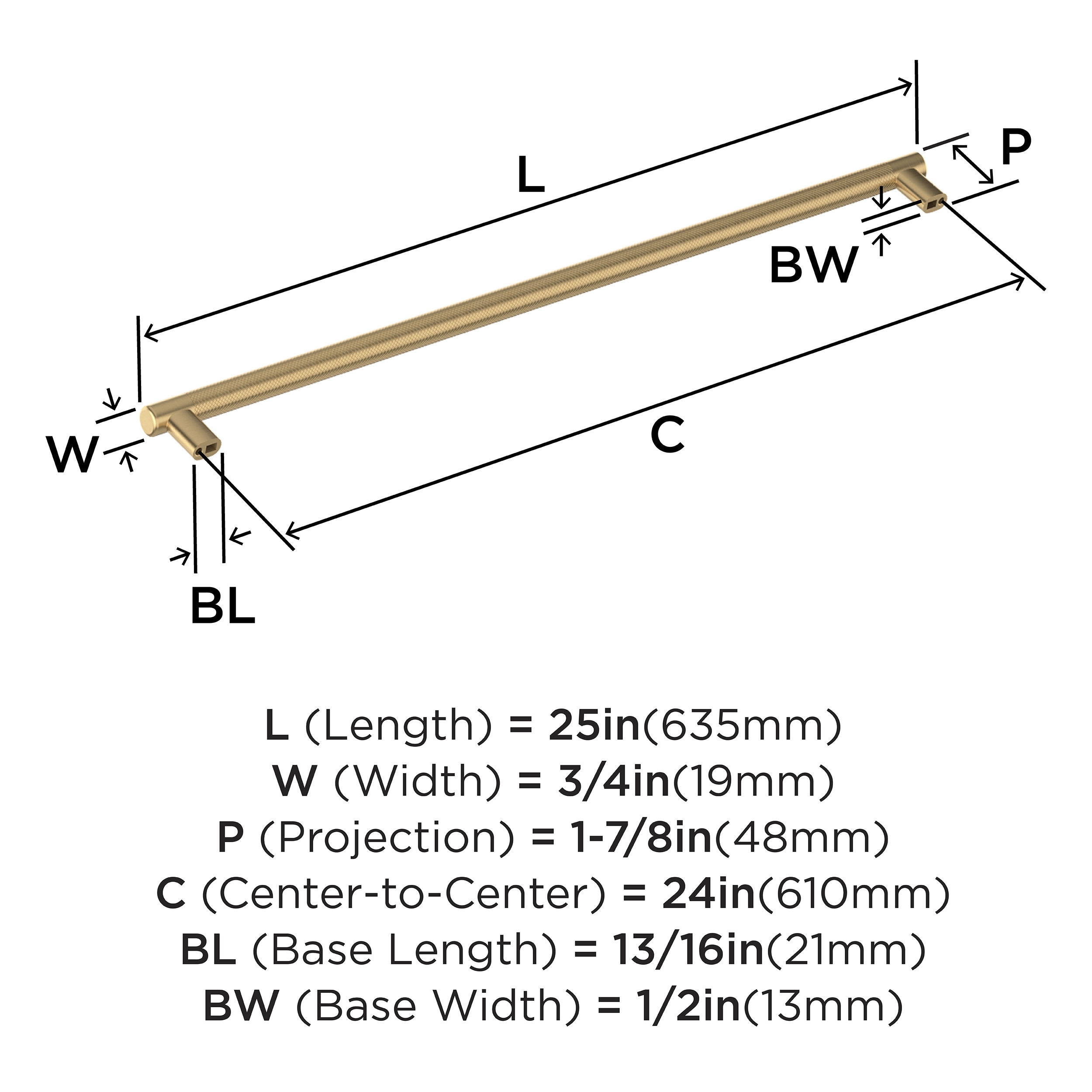 Amerock Bronx 24" Champagne Bronze Appliance Pull
