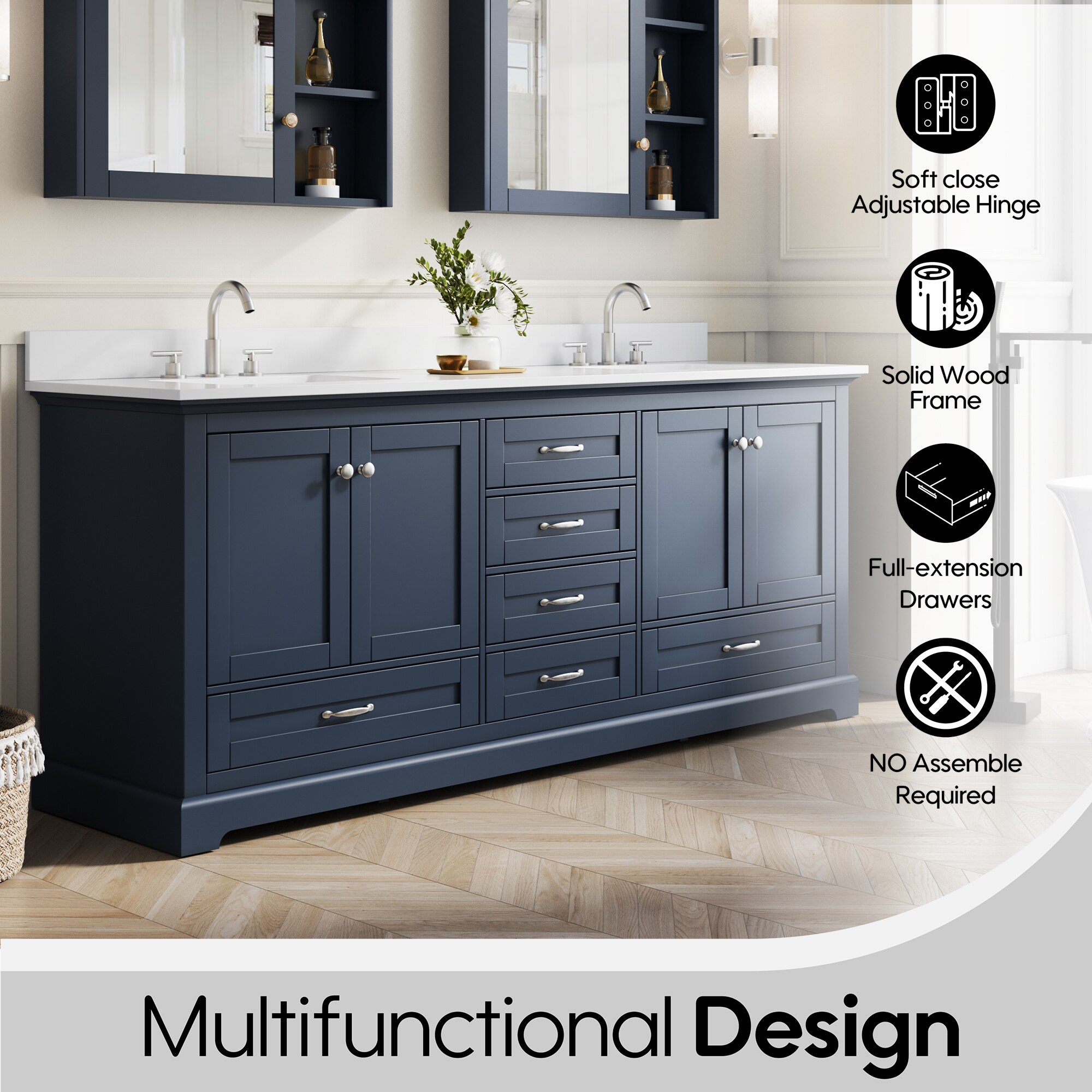 WELLFOR LVD36DA-80CMNB Bath-Vanity-Combo - View #4