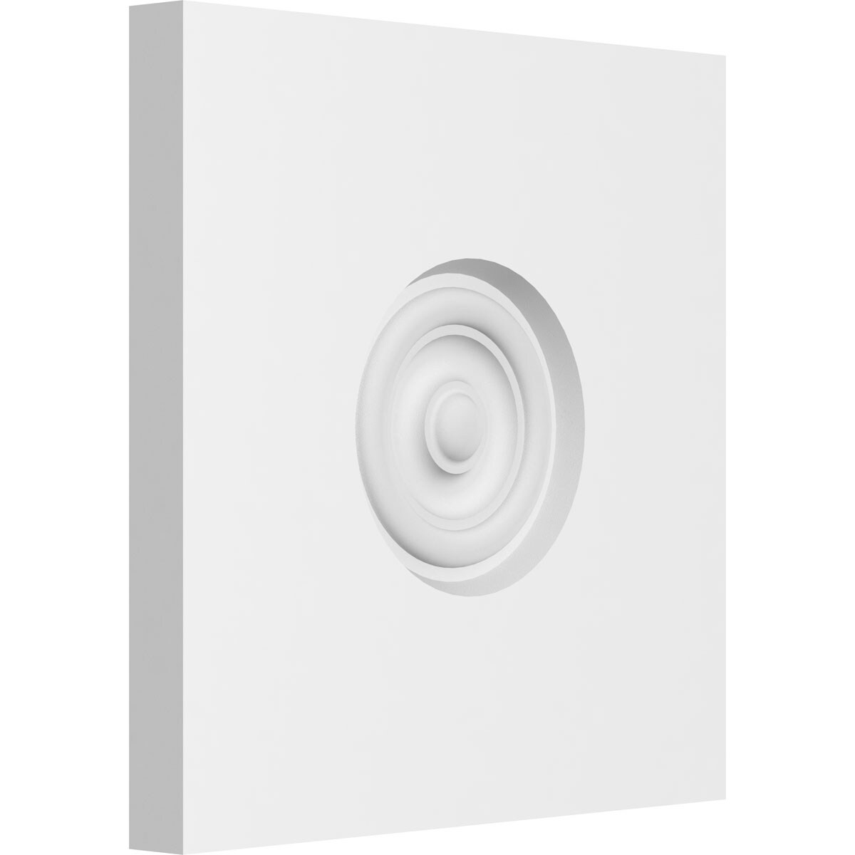Ekena Millwork ROSP080X080X075SDG02 Standard Sedgwick Bullseye with Square Edge Bullseye 8-in x 8-in Square Unfinished PVC Rosette