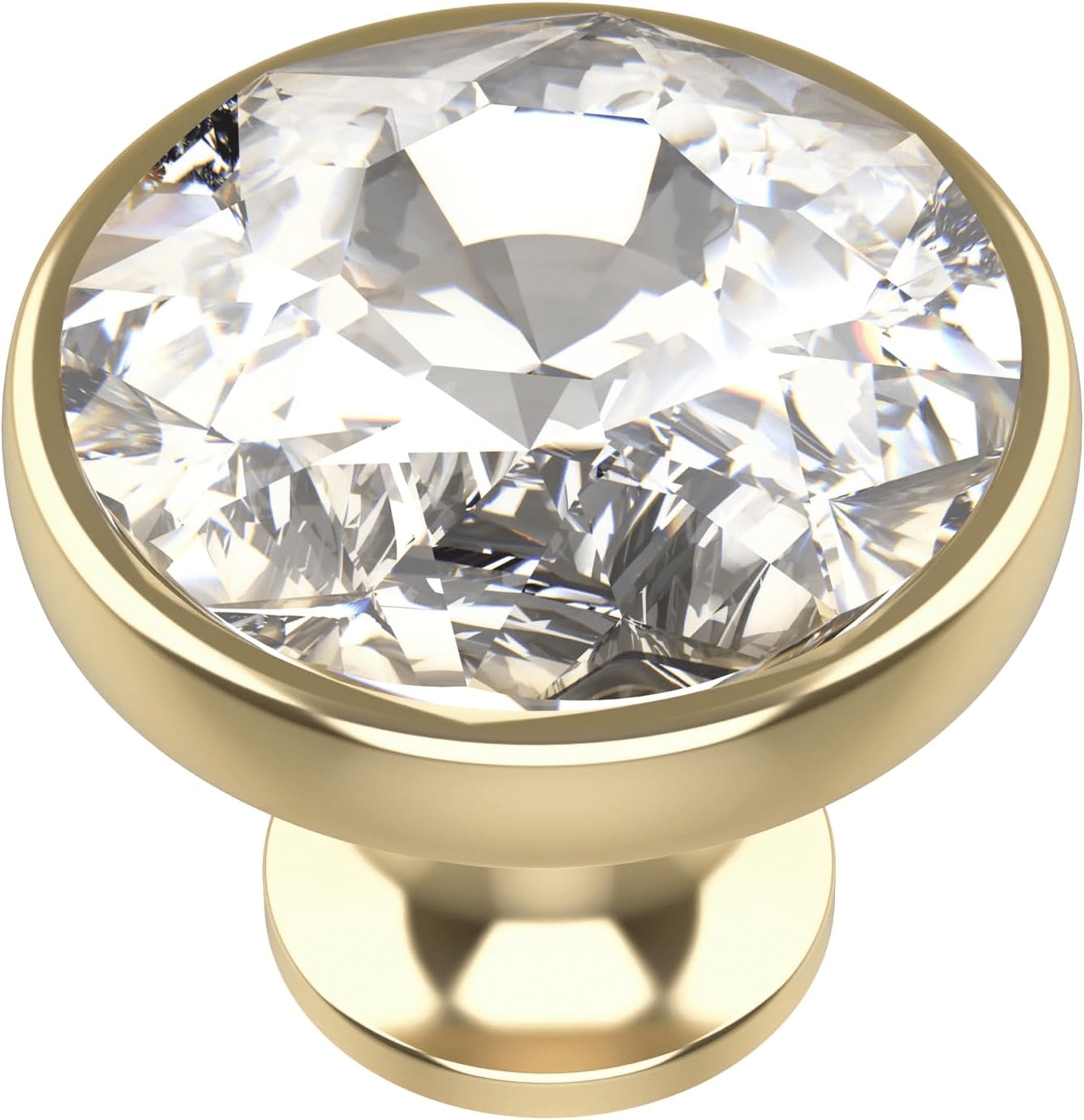 Rbied LSJL-002 10 Pack Clear Crystal with Gold Base Cabinet Knobs