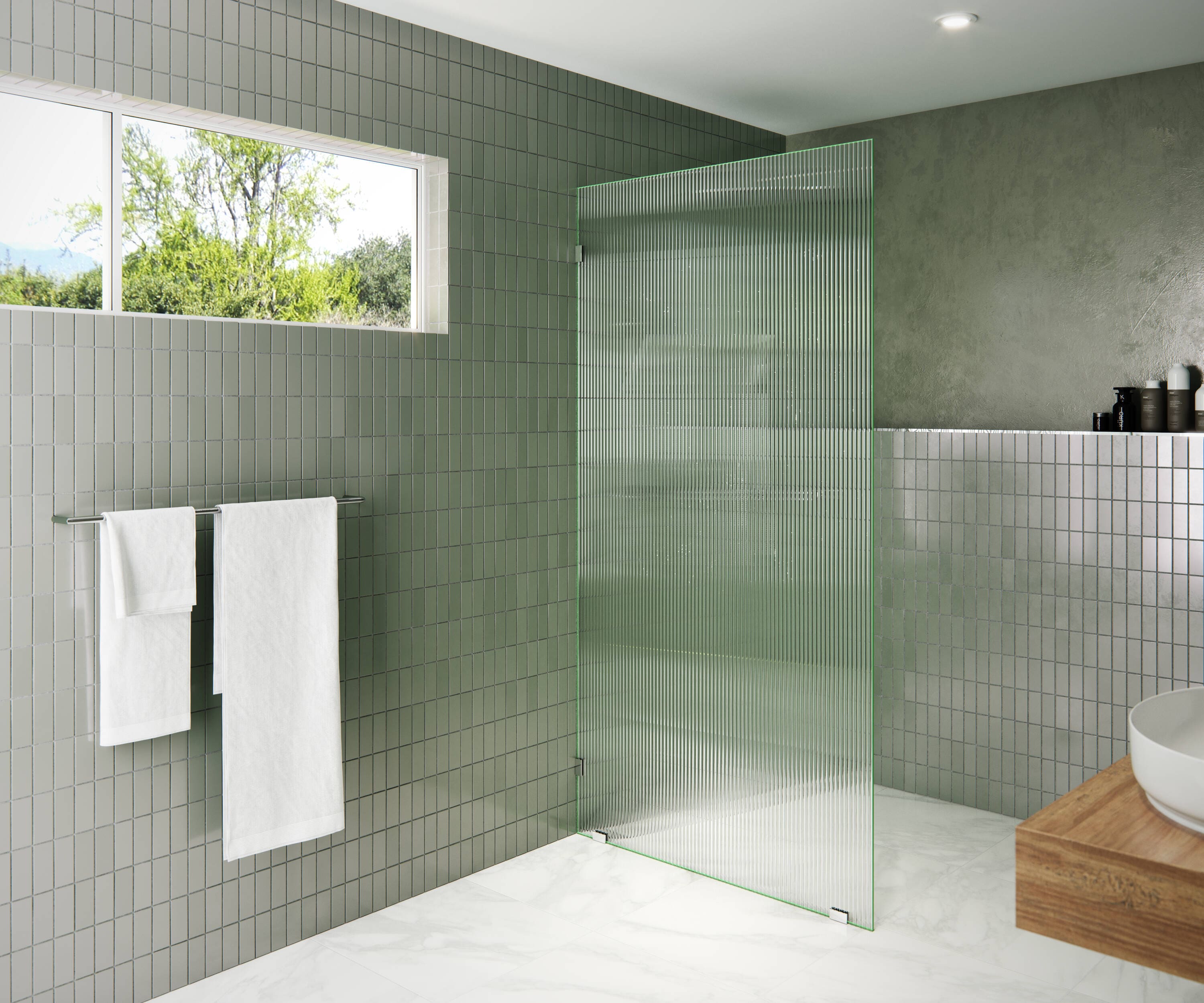 Glass Warehouse Gaia Polished Chrome 38-in W x 78-in H Frameless Tempered Glass Fixed Shower door