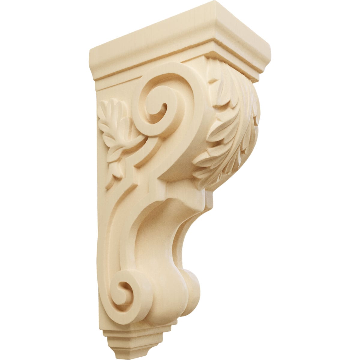 Ekena Millwork CORW05X07X14TAMA 5-in x 7.0-in x 14-in Unfinished Maple Wood Paintable/Stainable Corbel