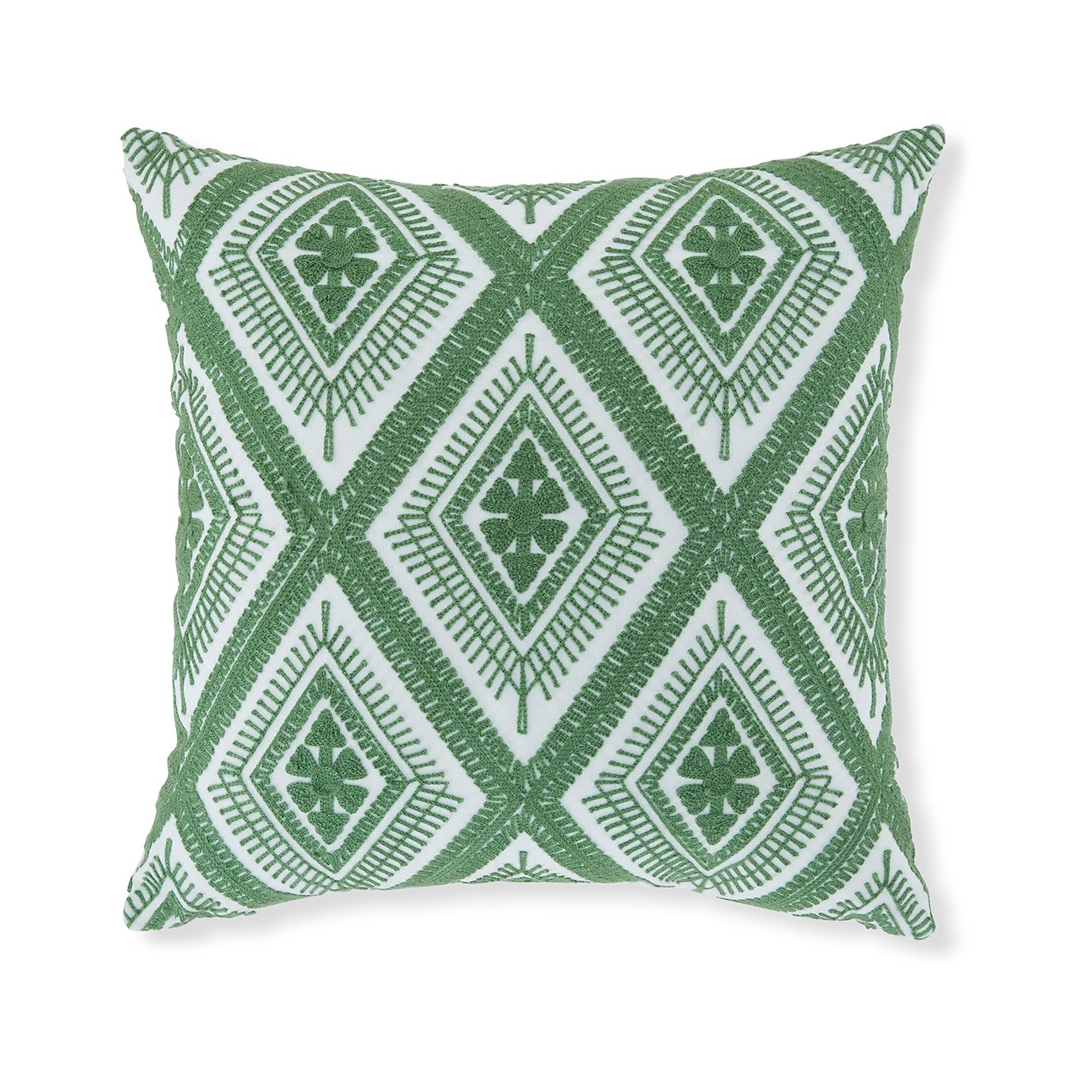 Benzara BM318578 4-Pack Geometric Green Square Throw Pillow