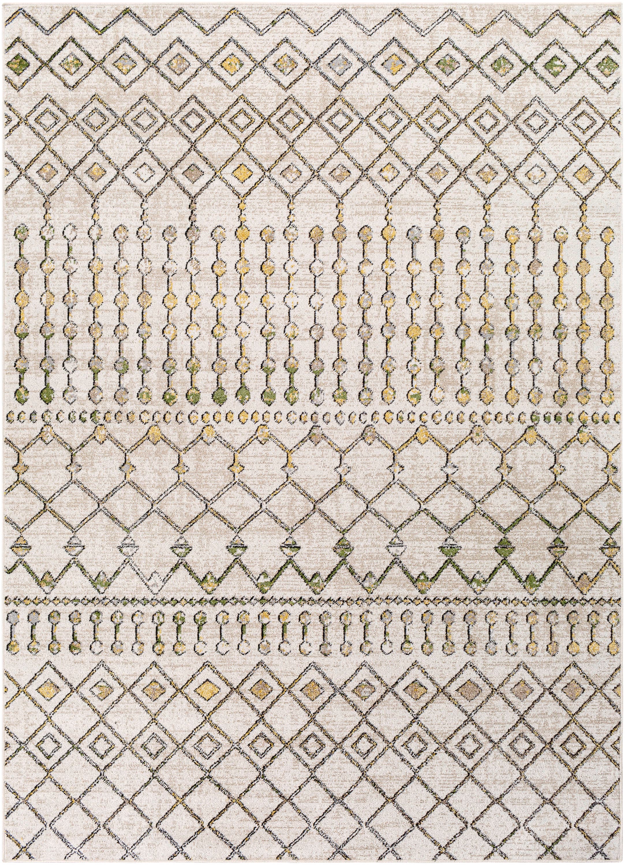 Livabliss LVR2337-537 Lavadora 5 x 7 (ft) Polyester Taupe Rectangular Indoor Tribal Global Machine washable Area rug
