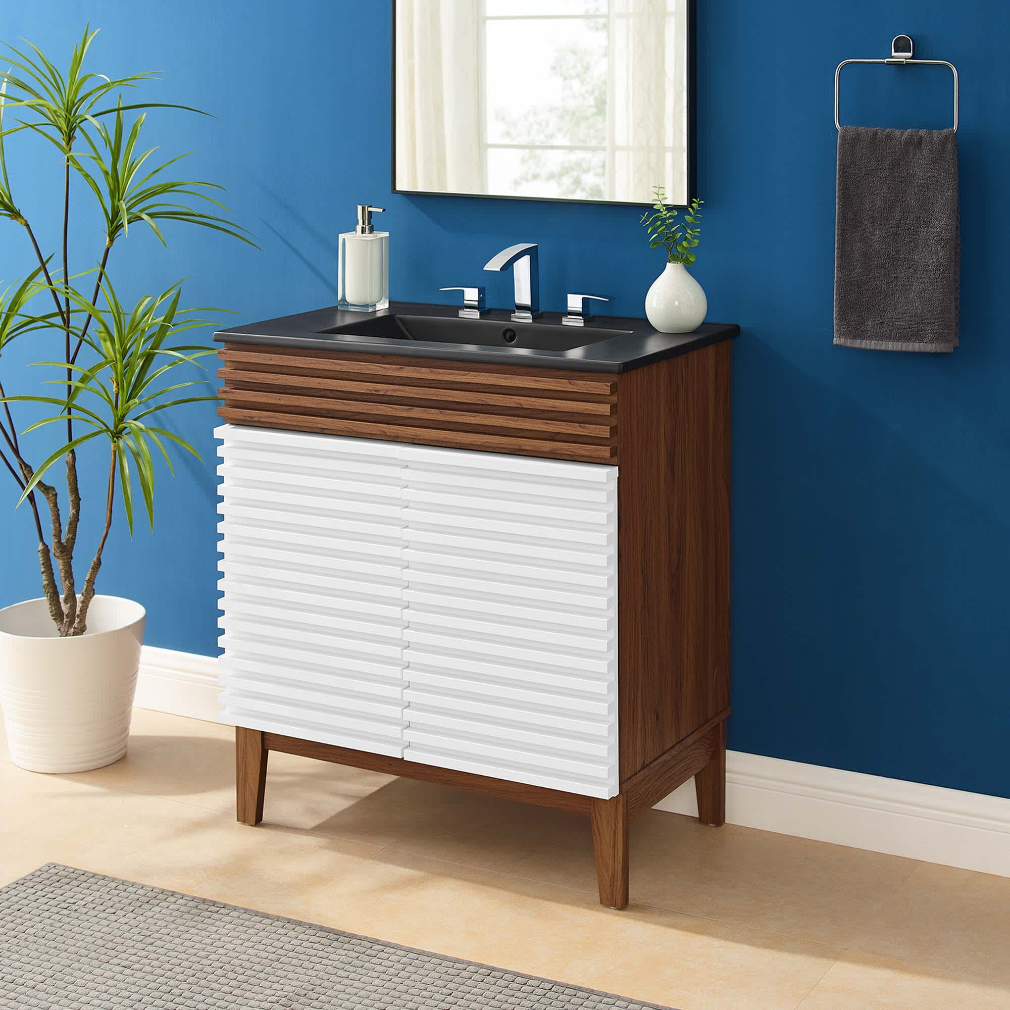 Modway EEI-5418-WHI-WAL-BLK Bath-Vanity-Combo - View #3
