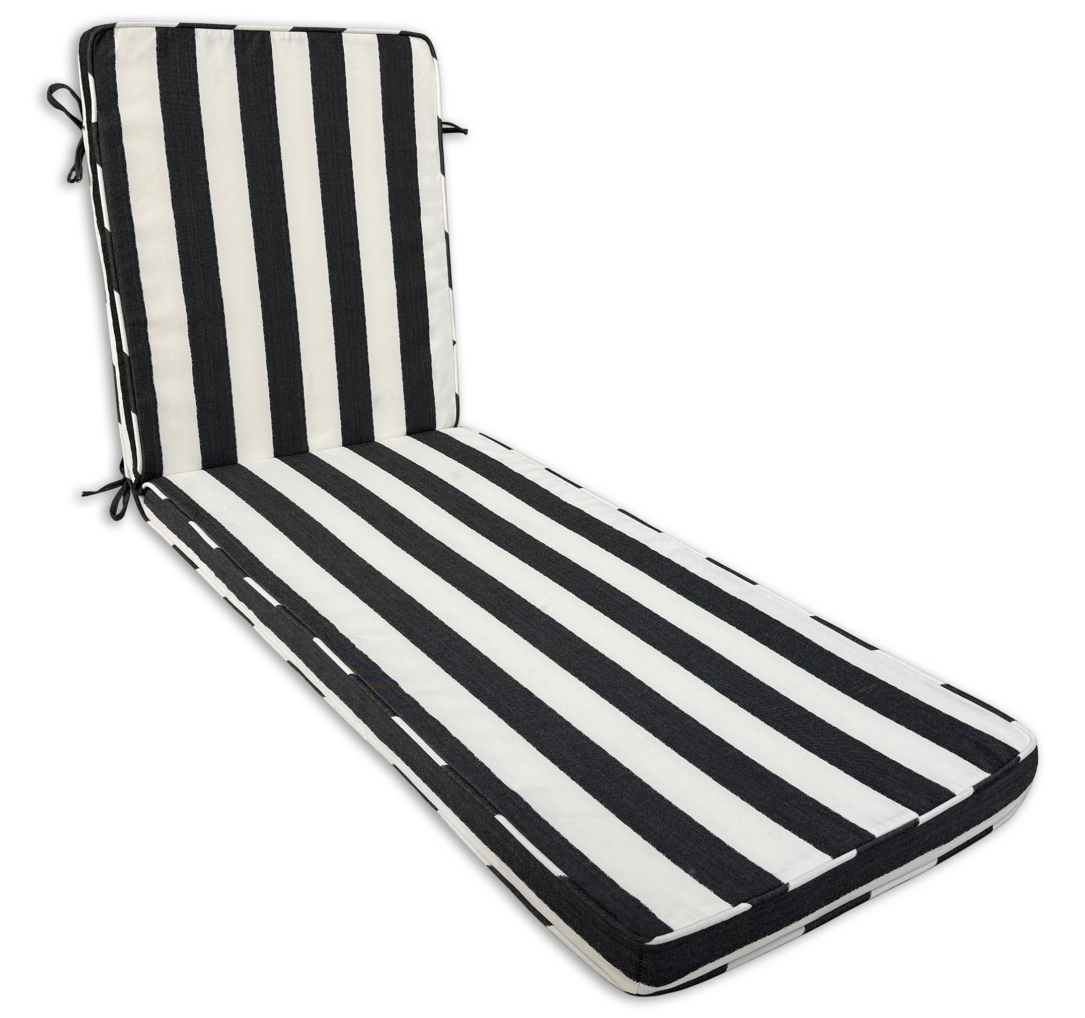 allen + roth 11659009 47-in x 23-in Black Cabana Patio chaise lounge chair cushion