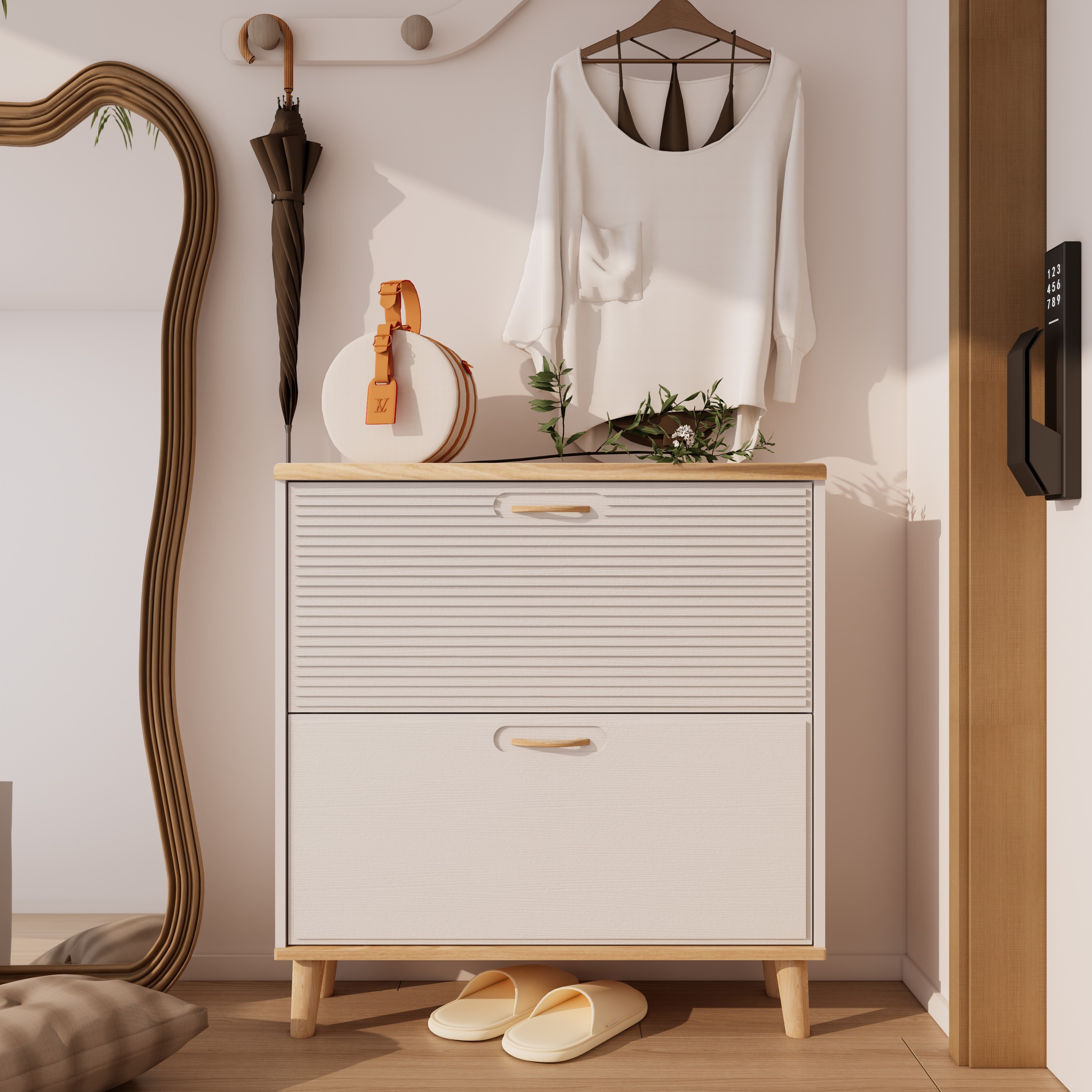 Dexmalle - Narrow freestanding shoe cabinet