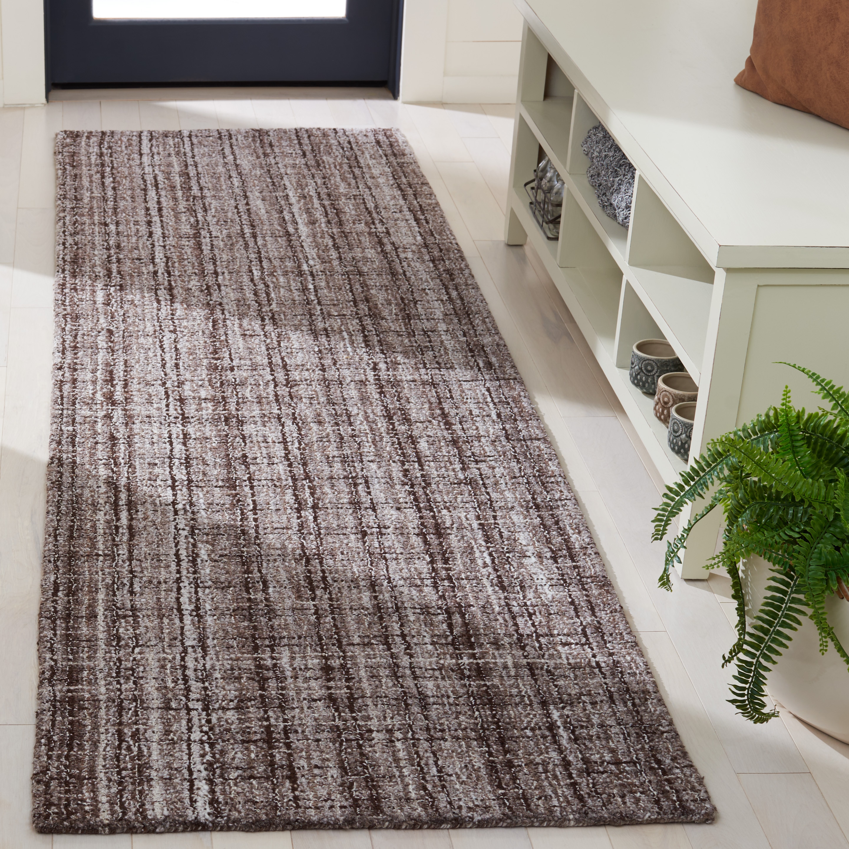  Abstract 492 Brown/Gray Contemporary 2ft-3in x 8ft Runner Rug