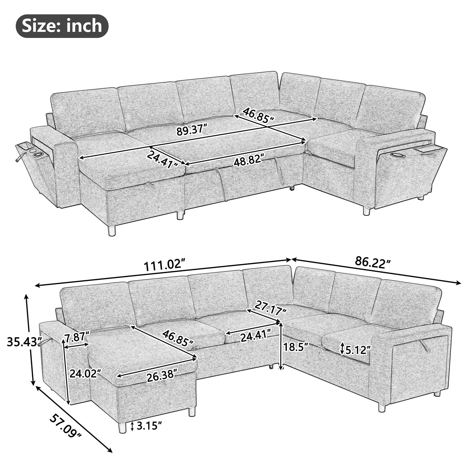 GZMR GZ-N71173AAE Sofas-Loveseats - View #13
