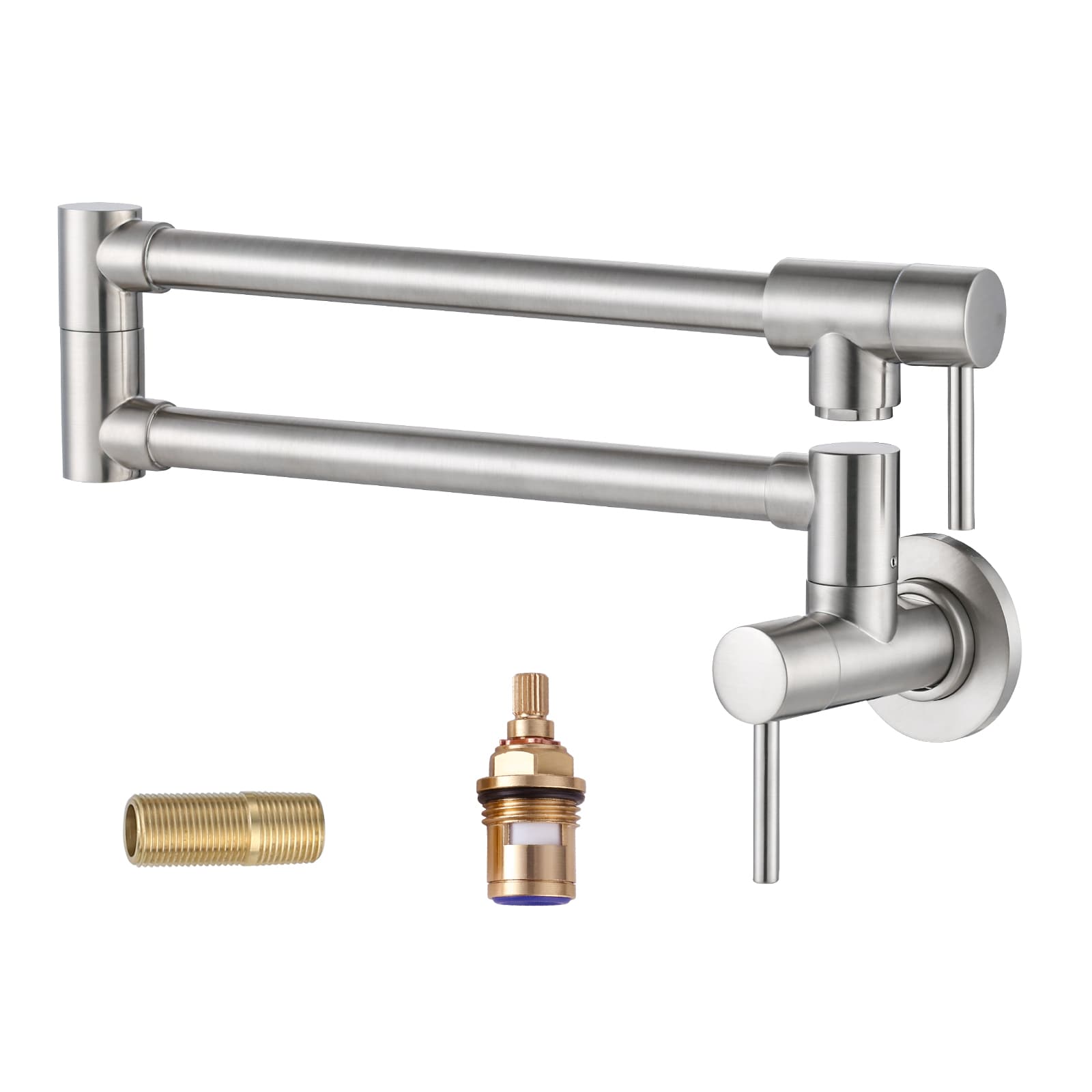 WOWOW 2314600-LW Brushed Nickel Single Handle Wall-mount Pot Filler Kitchen Faucet