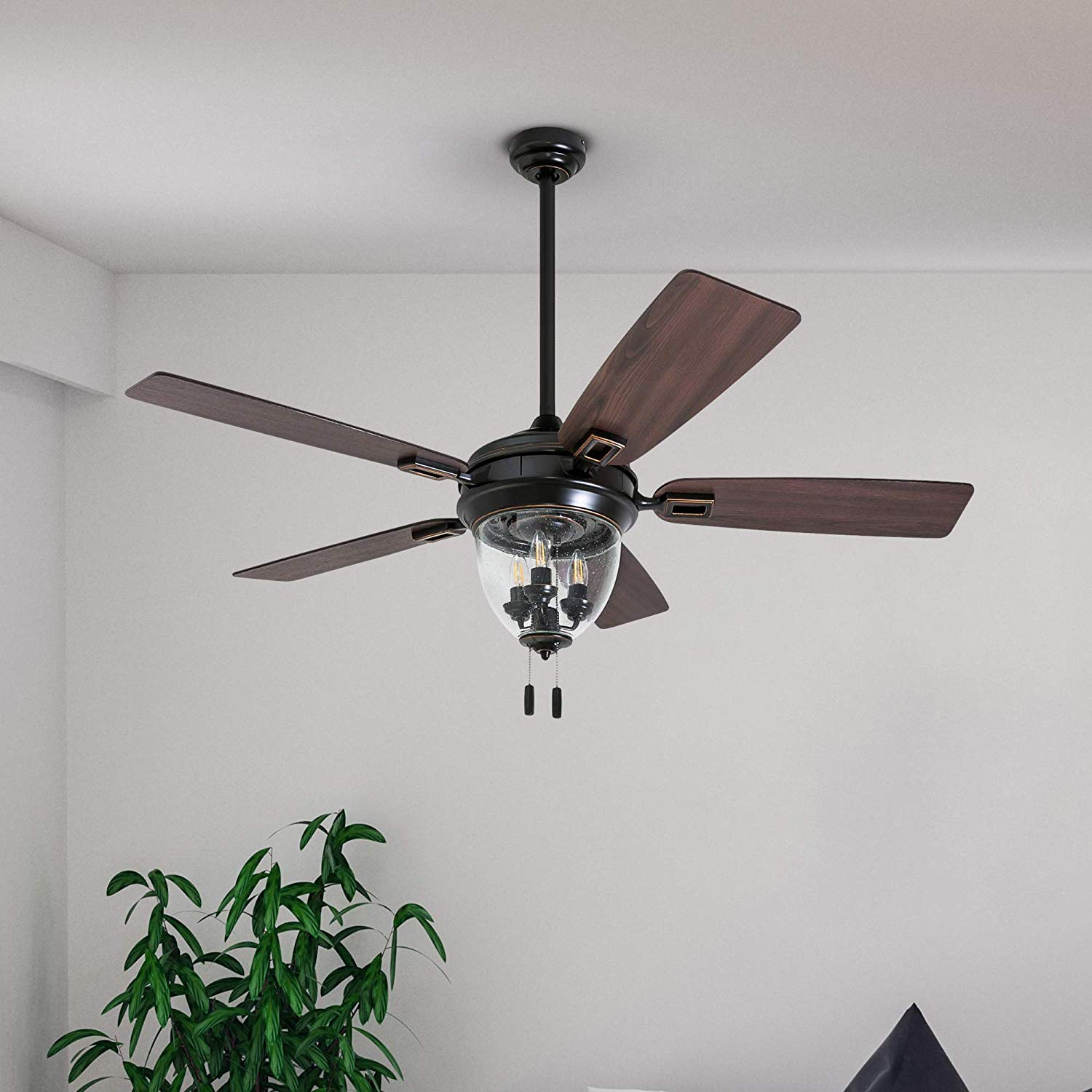 Honeywell Glencrest 52-in Bronze Indoor/Outdoor Ceiling Fan with Light ...