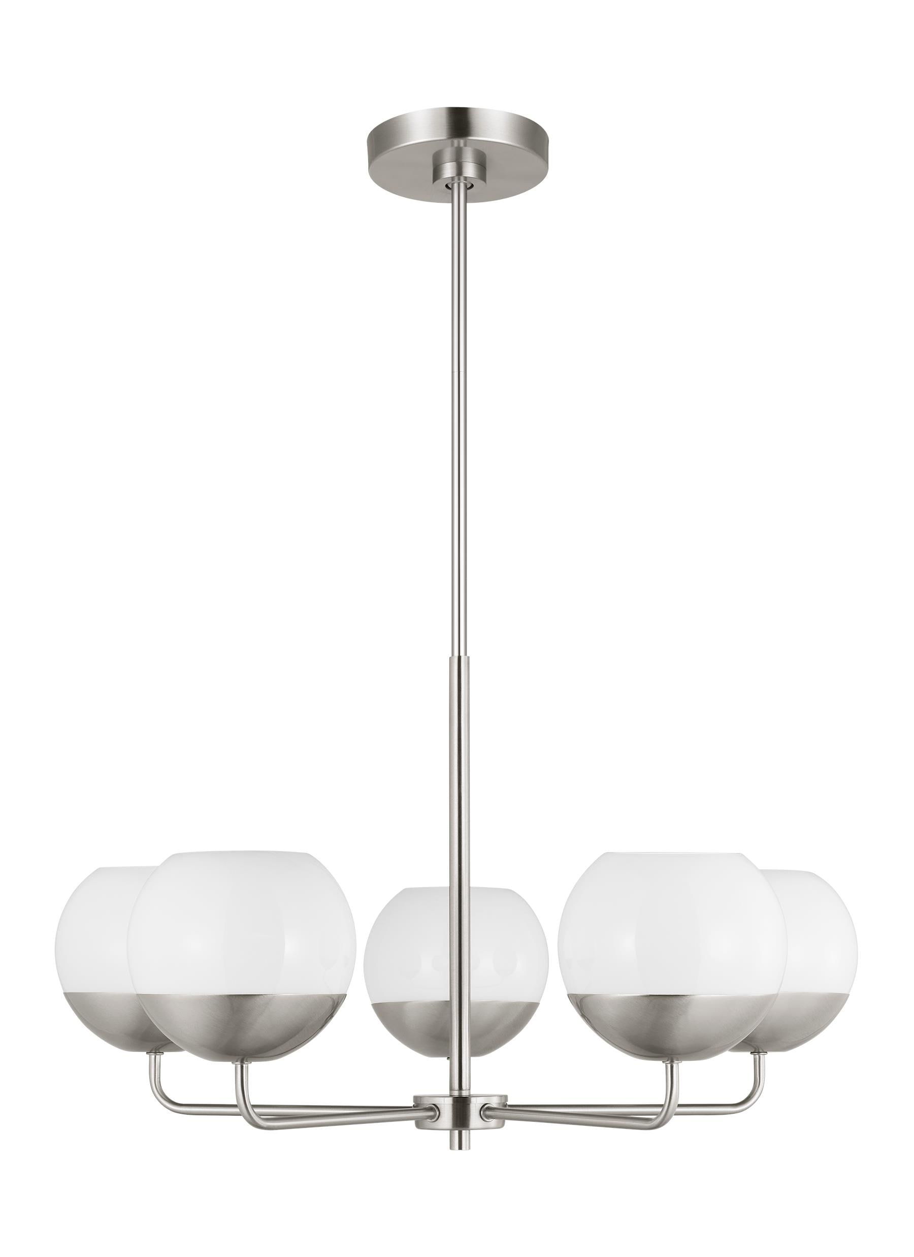 Generation Lighting 3168105-962 Alvin 5 -Light Nickel Modern/contemporary For Use in Dining Rooms, Foyers, Kitchens, Living Rooms Chandelier