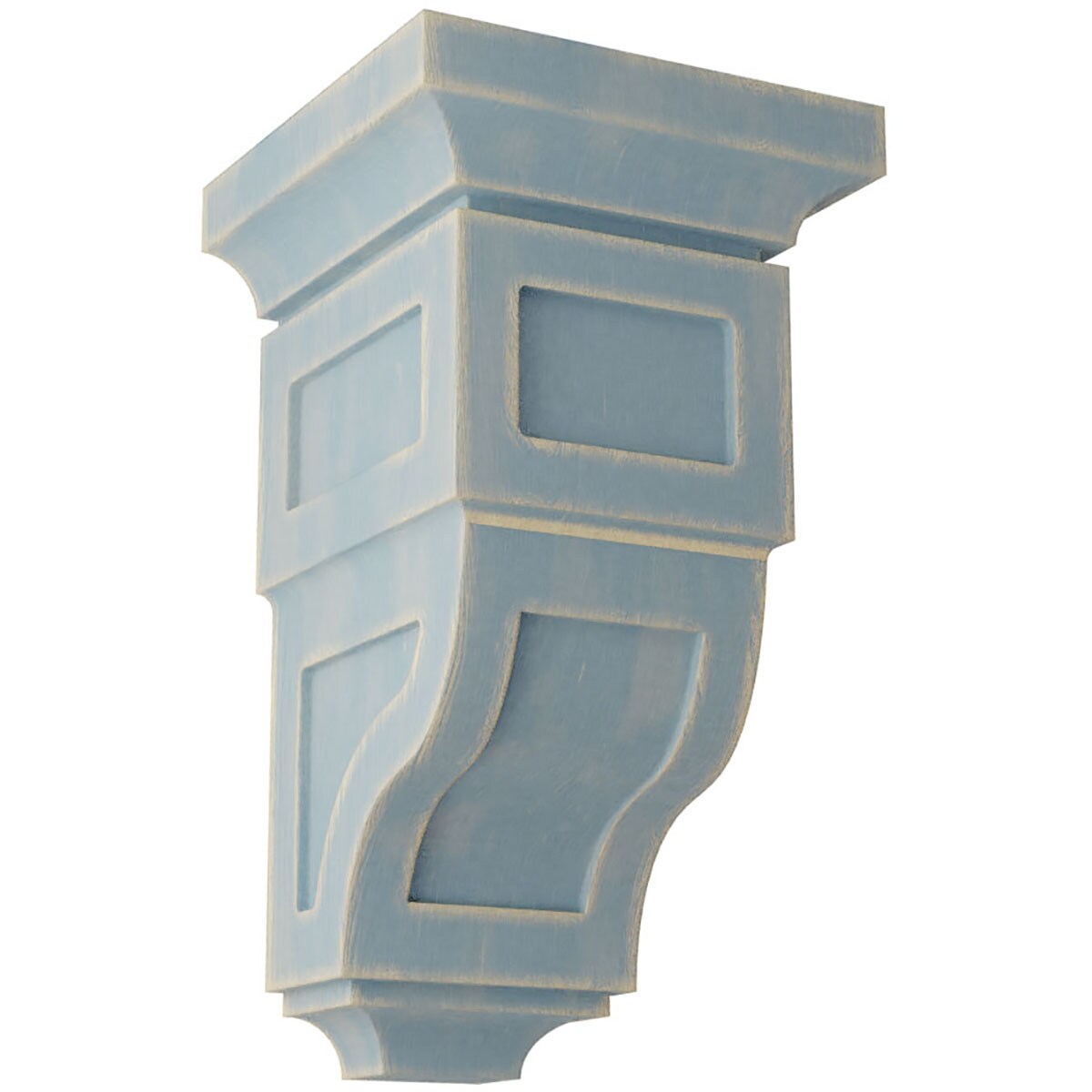 Ekena Millwork CORWD05X05X10RYBU 5-in x 5.75-in x 10-in Vintage Decor Finished Rubberwood Blue Wood Paintable/Stainable Corbel