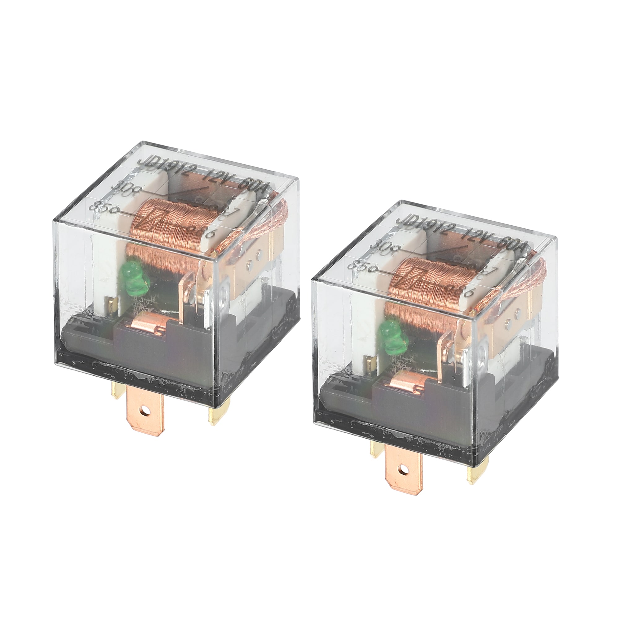 Unique Bargains 2pcs Waterproof Relay DC 12V 60A 4 Pin Relay Car Charge Case Universal for Car Durable Plastic Transparent #S26020600UX6375
