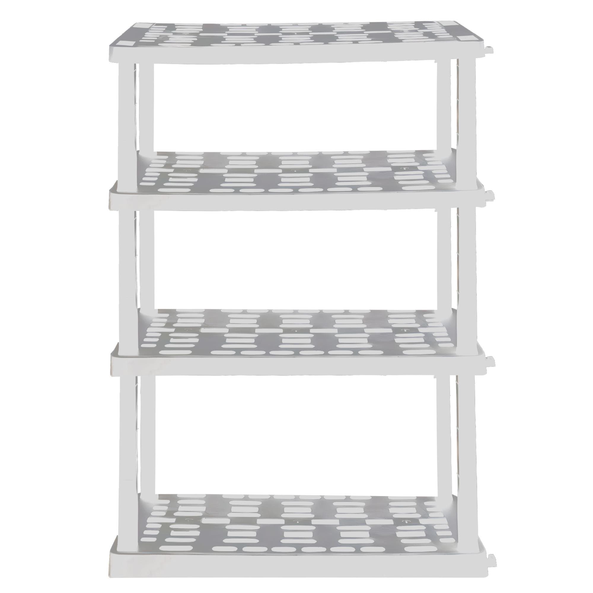Oskar OK4SL3618W Plastic Heavy Duty 4 -Tier Utility shelving unit ( 36 W x 17.75 D x 55.8 H ) ( White , ( 150 lbs. Capacity Per Shelf )