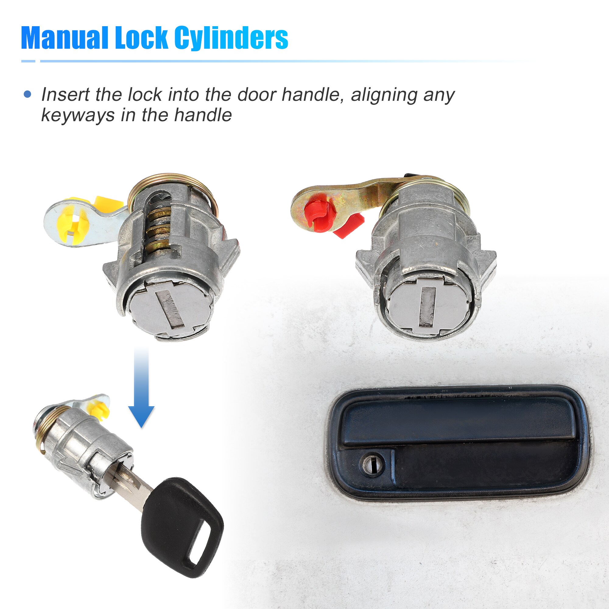 Unique Bargains Ignition Switch Door Lock Cylinder with Key for Toyota ...