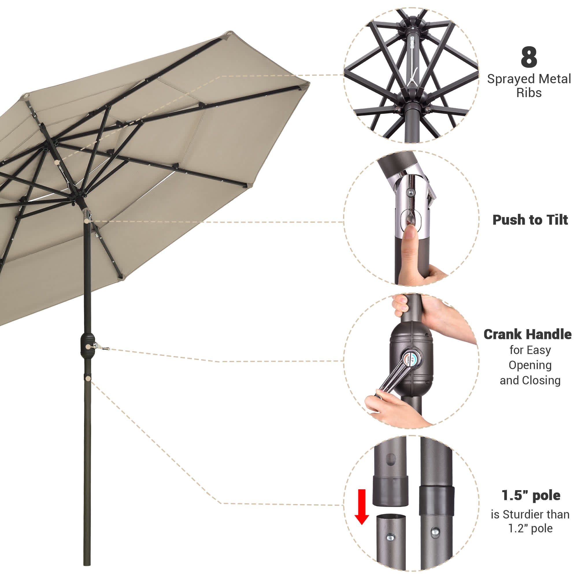 Yescom 07UMB041-3T9L-10-LO Umbrellas-2 - View #5