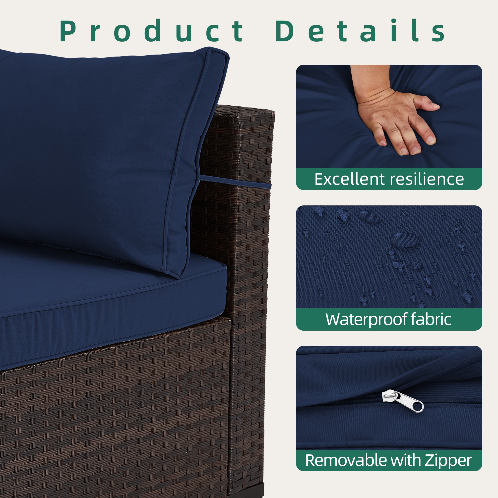 UPHA TBSF-AB28SMB-NAVY Patio-Conversation-Sets - View #6