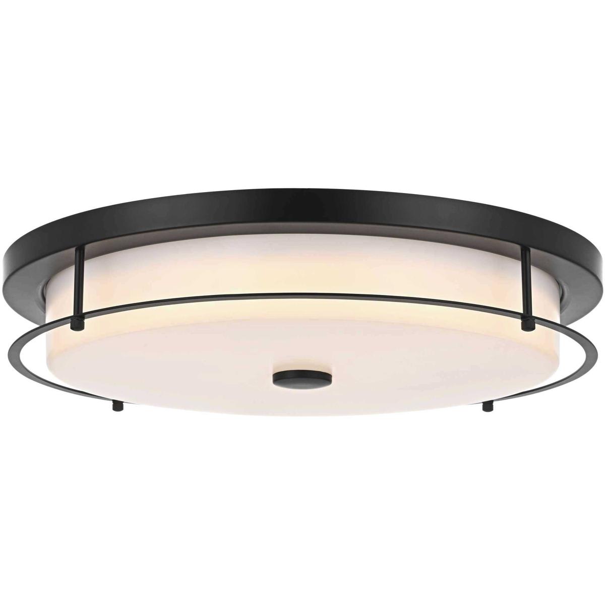 Elegant Lighting Living District LD304F20BK Kolson 1 Light 20 inch Black Flush Mount Ceiling Light