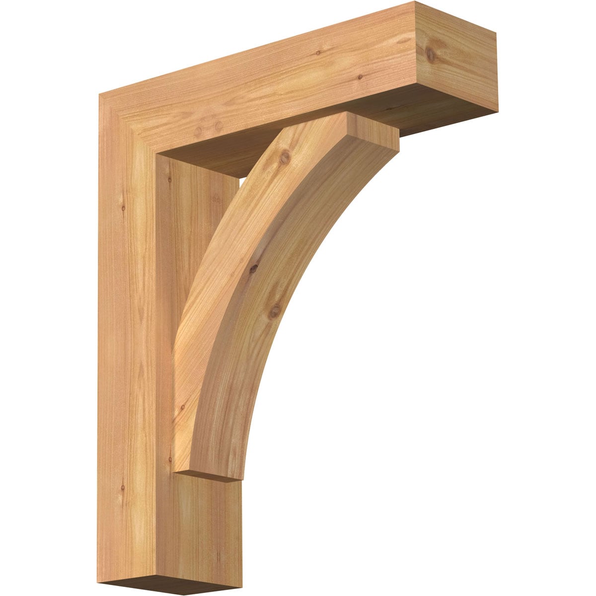 Ekena Millwork 1463935 Thorton Block Smooth Bracket with Offset Brace 5-1/2-in x 18-in x 22-in Western red cedar Brown Wood Standard bracket