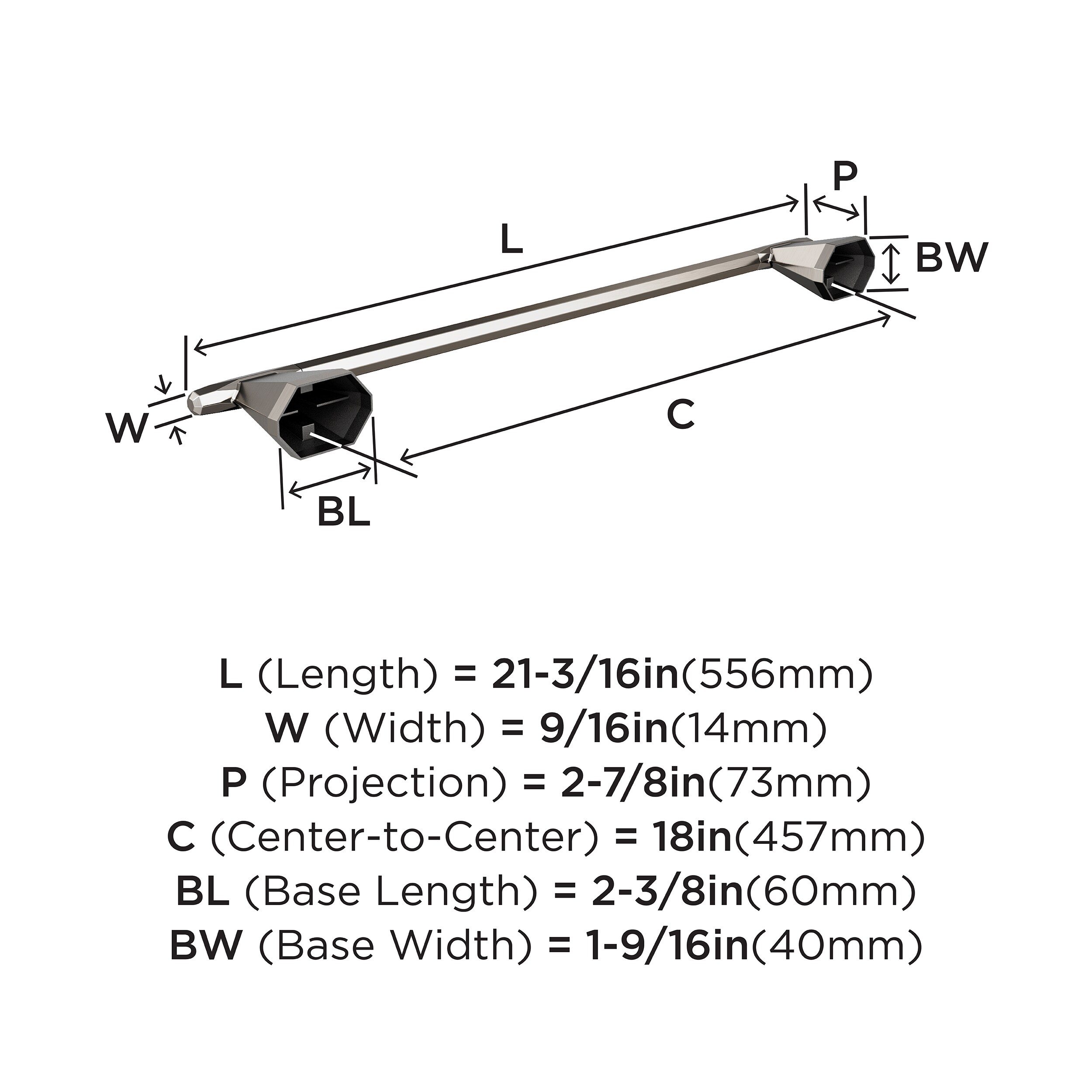 St. Vincent 18 inch Brushed Nickel Wall Mounted Towel Bar